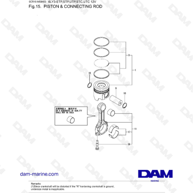 Yanmar 6LY3-ETP / STP / UTP / STC / UTC - Piston & connecting rod
