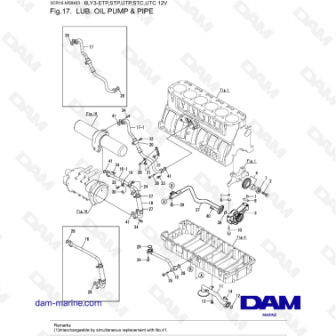Yanmar 6LY3-ETP / STP / UTP / STC / UTC - Lub oil pump & pipe