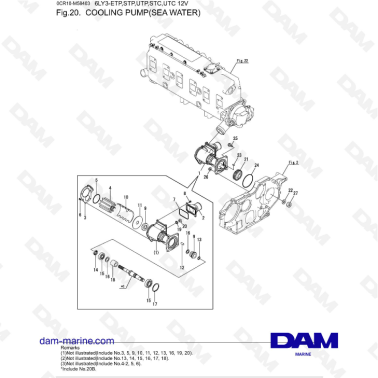 Yanmar 6LY3-ETP / STP / UTP / STC / UTC - Cooling pump (sea water)