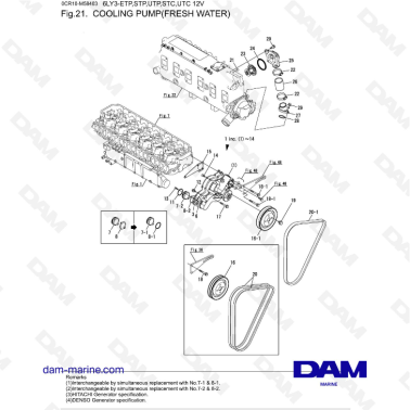 Yanmar 6LY3-ETP/STP/UTP/STC/UTC - Cooling pump (fresh water)