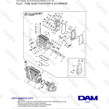 Yanmar 6LY3-ETP/STP/UTP/STC/UTC - Fuel injection pump & governor