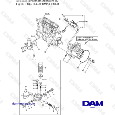 Yanmar 6LY3-ETP/STP/UTP/STC/UTC - Fuel feed pump & timer