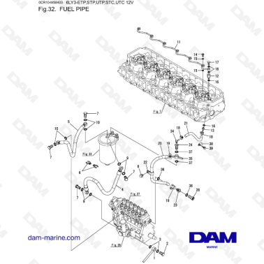 Yanmar 6LY3-ETP/STP/UTP/STC/UTC - Fuel pipe