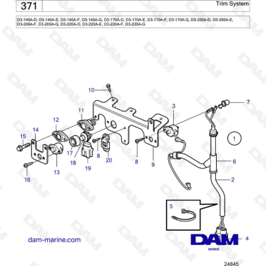 Volvo Penta D3-140A / D3-170A / D3-200A / D3-220A - Trim system
