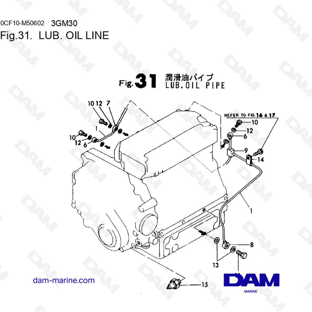 Pièces Détachées Yanmar Joint de Capot Reniflard d'Huile Moteur pour moteur  3GM30(C)