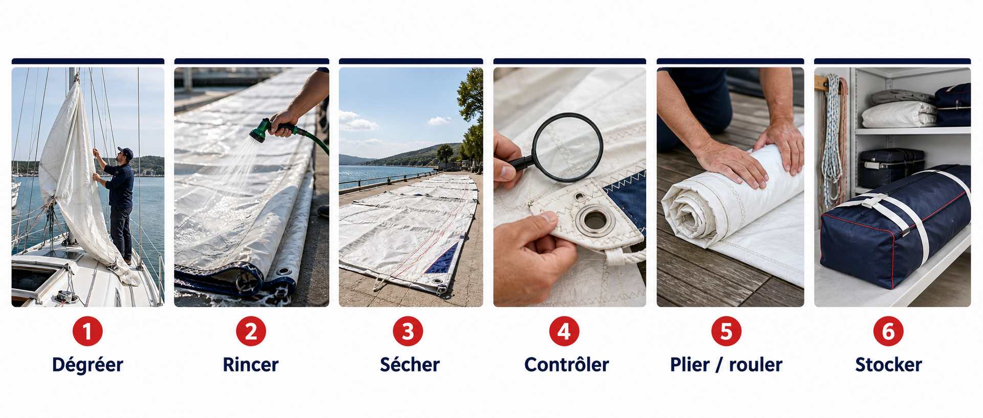 Les six étapes pour hiverner des voiles de bateau