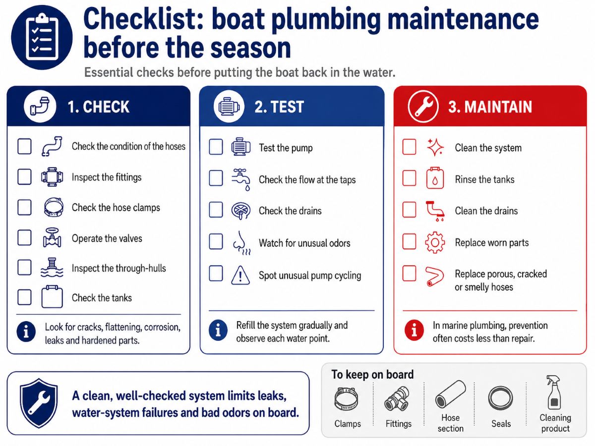 Boat plumbing maintenance checklist before the season
