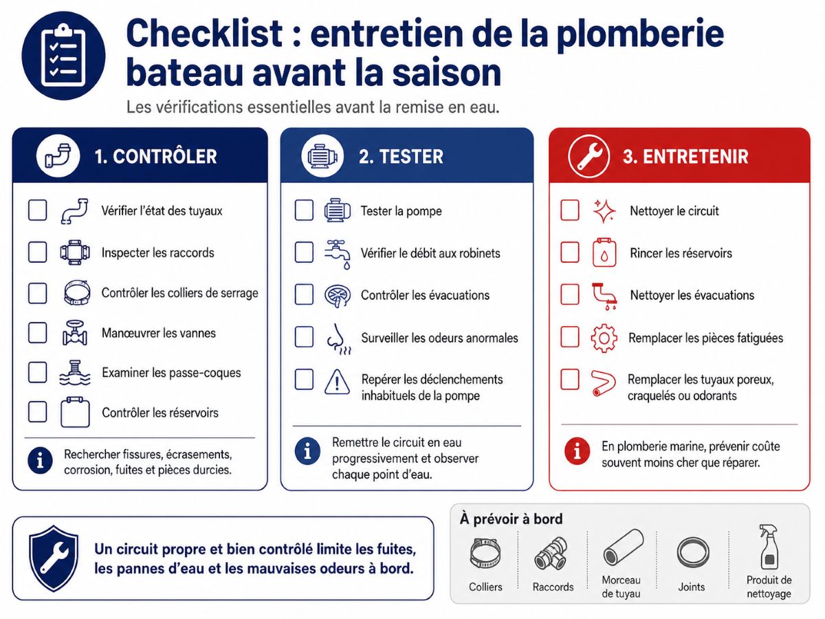 Checklist d’entretien de la plomberie bateau avant la saison