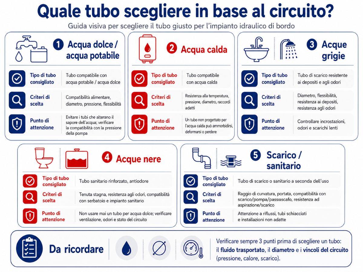Guida per scegliere un tubo idraulico per barca secondo il circuito