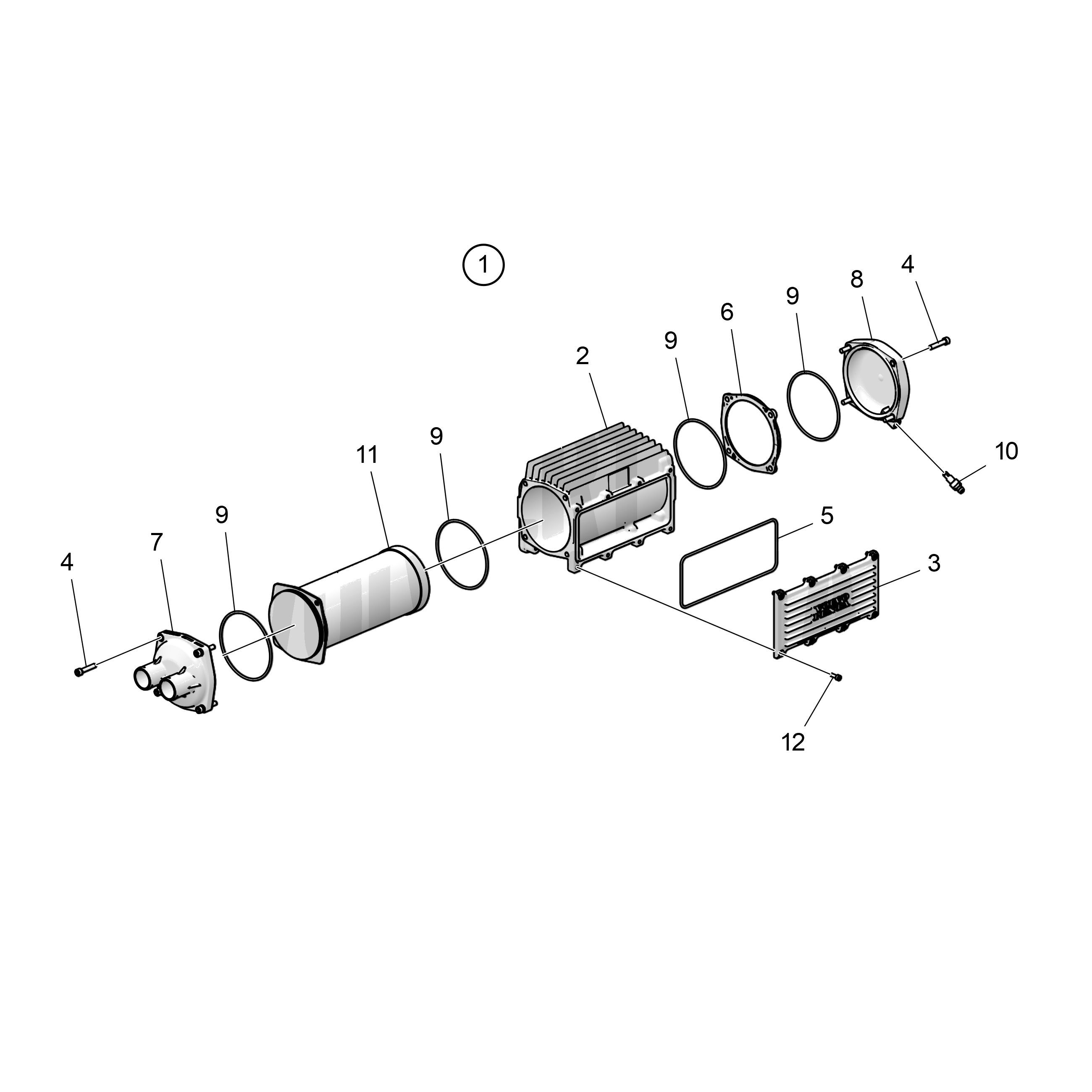 Refroidisseur d'air de suralimentation, composant puissance basse