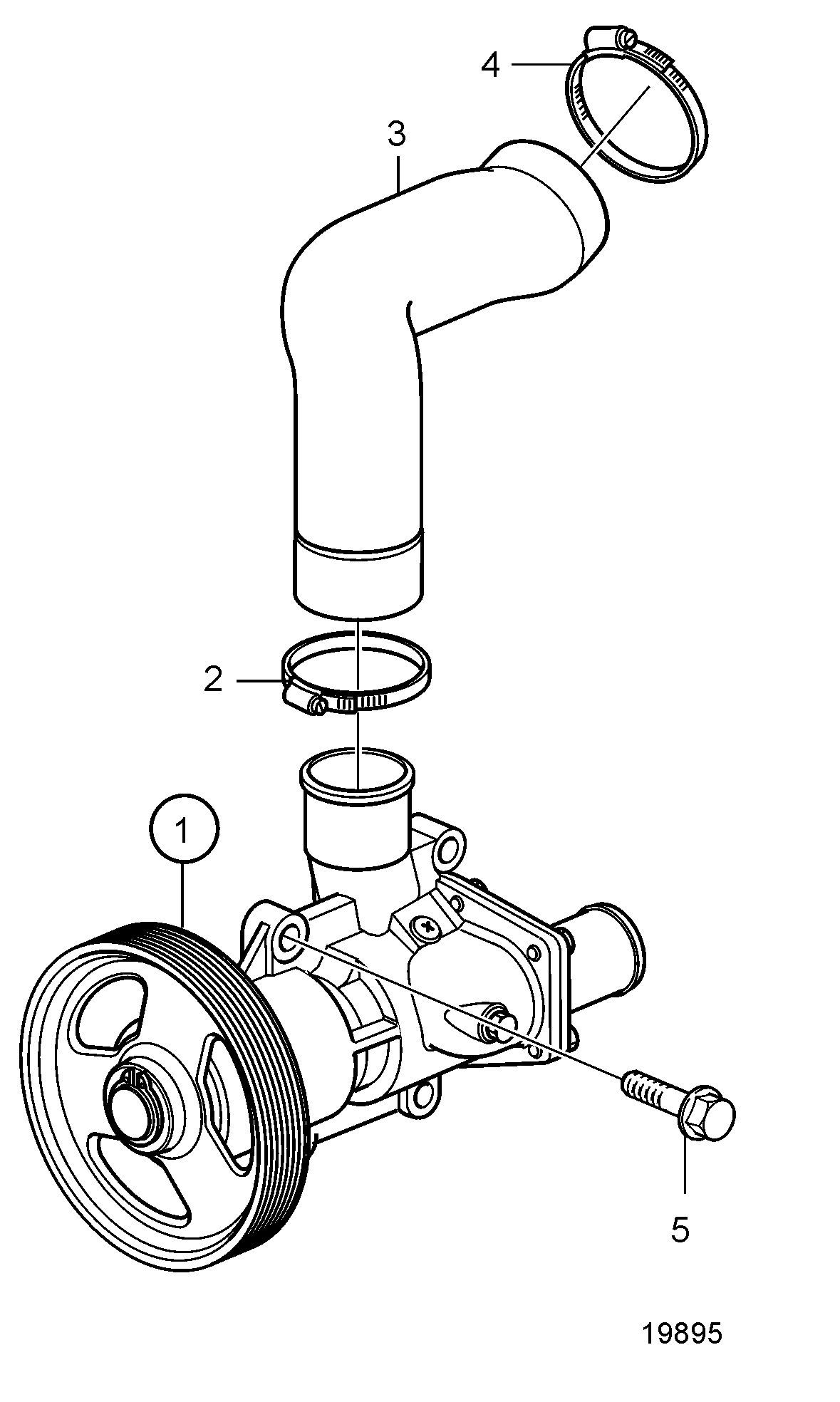 Pompe et flexibles d’eau de mer, inbord sans filtre à eau de mer