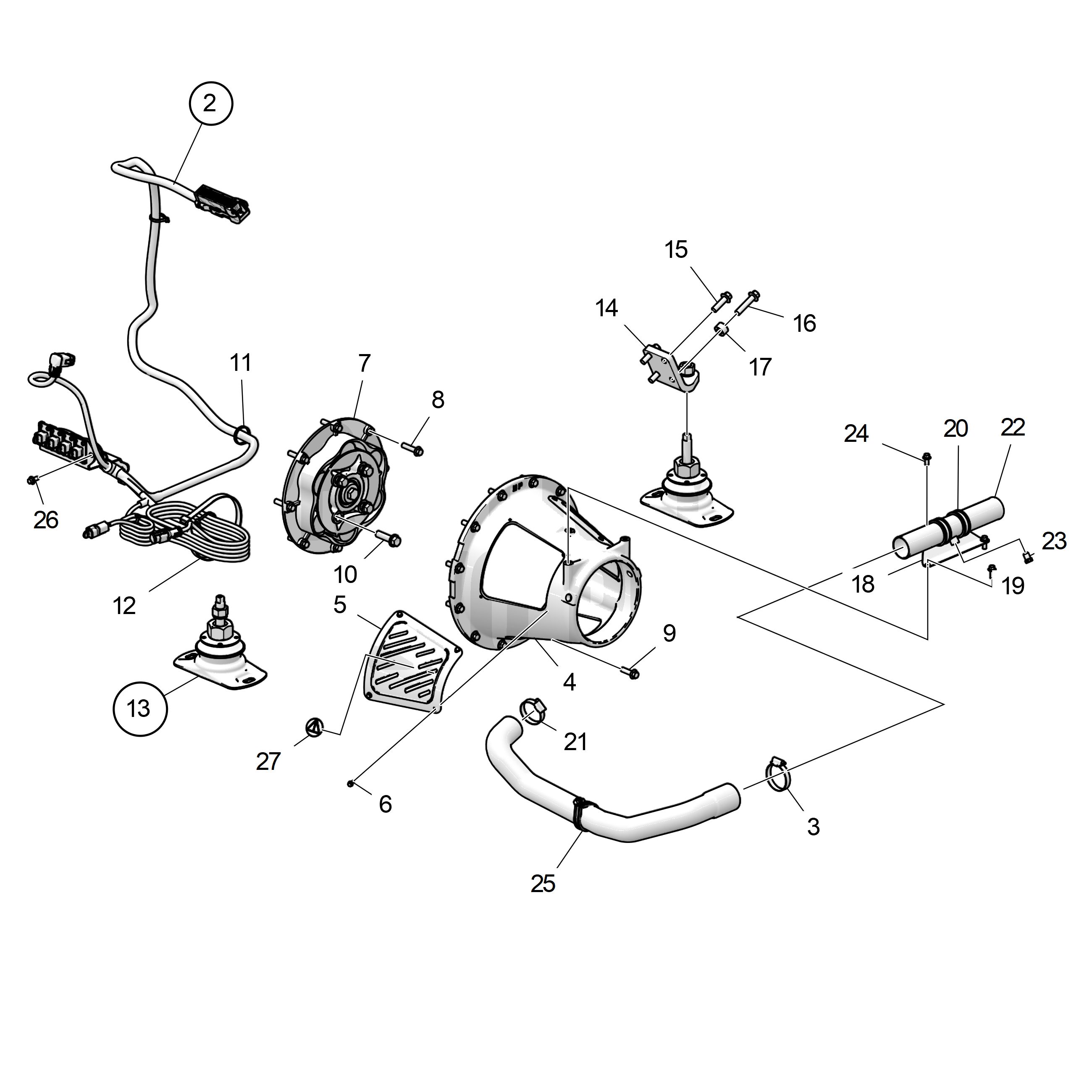 Kit de raccordement, Aquamatic, DPH avec arbre intermédiaire