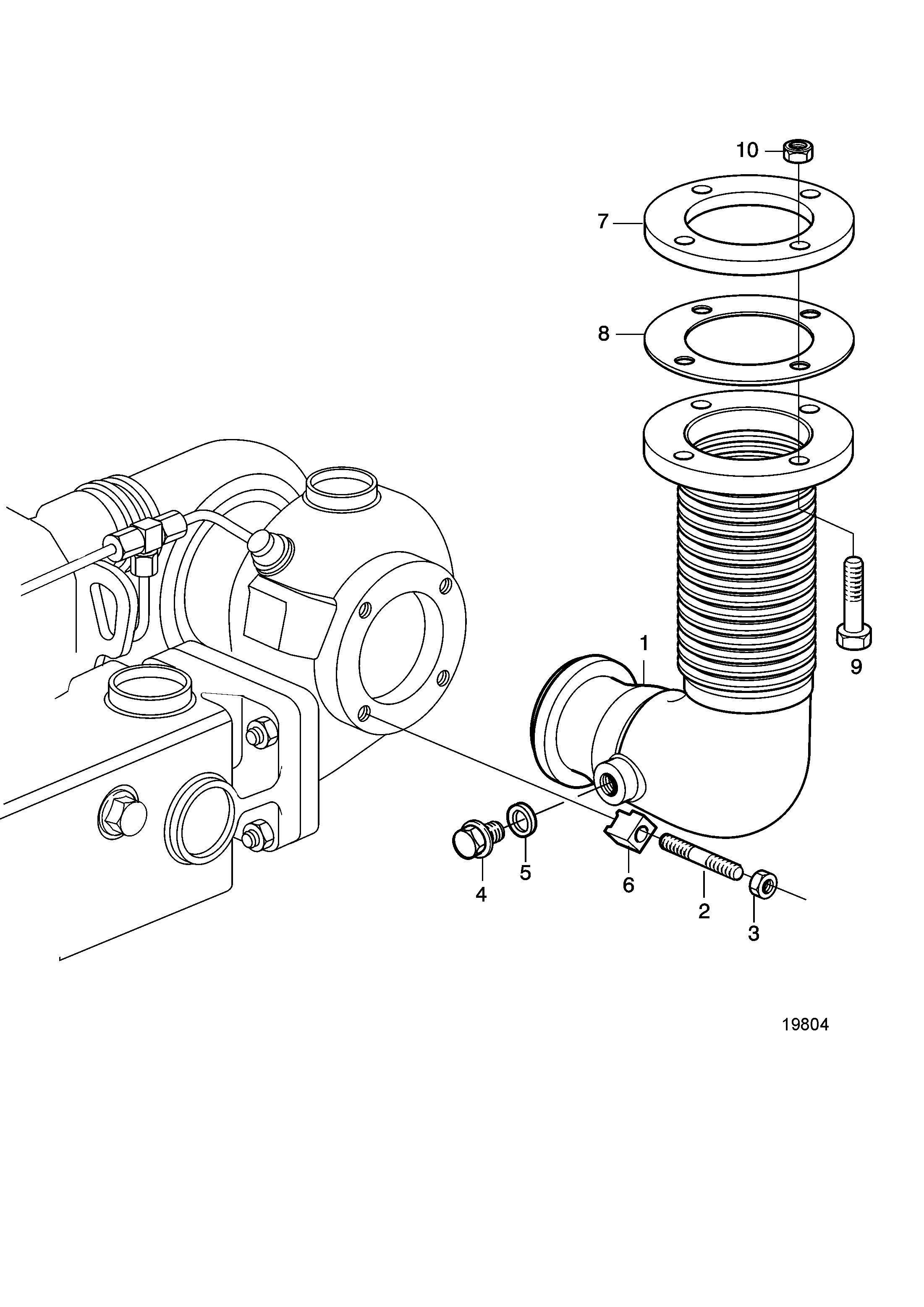 Línea de escape seco 4'' 90° (102mm)