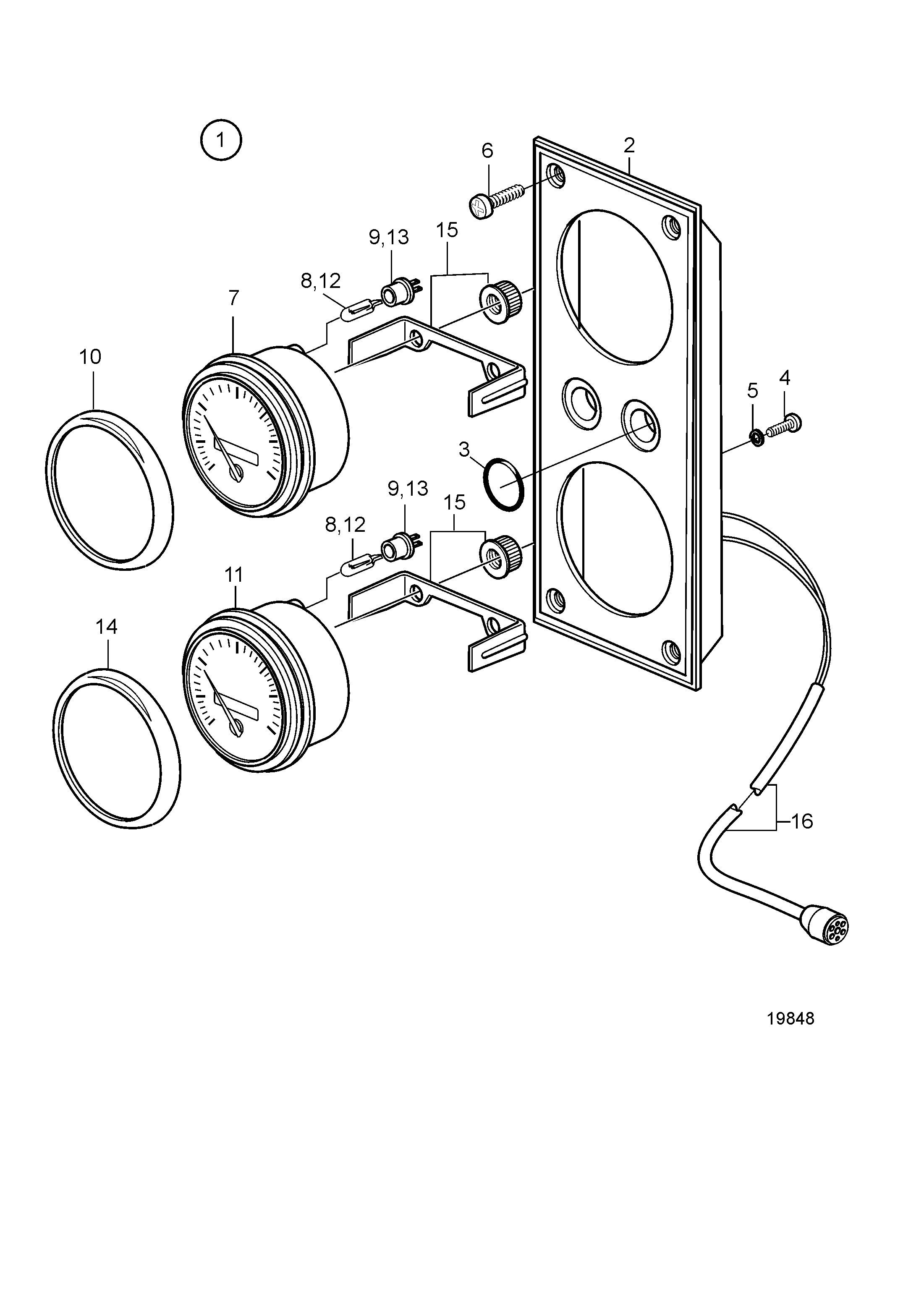 Panneau supplémentaire 12 V, Turbo, Pression d’huile, Inverseur