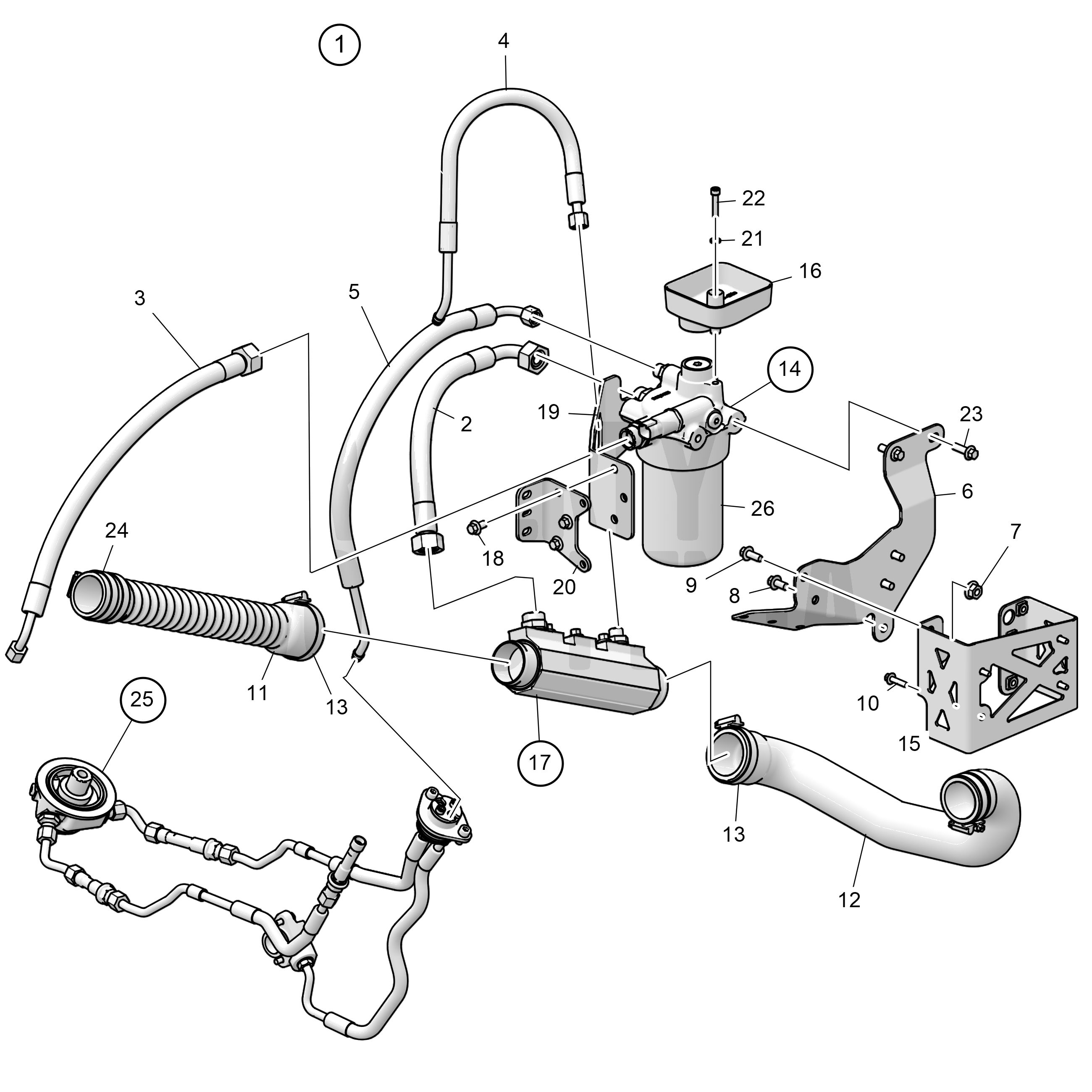 External filter solution, DPI, elbow