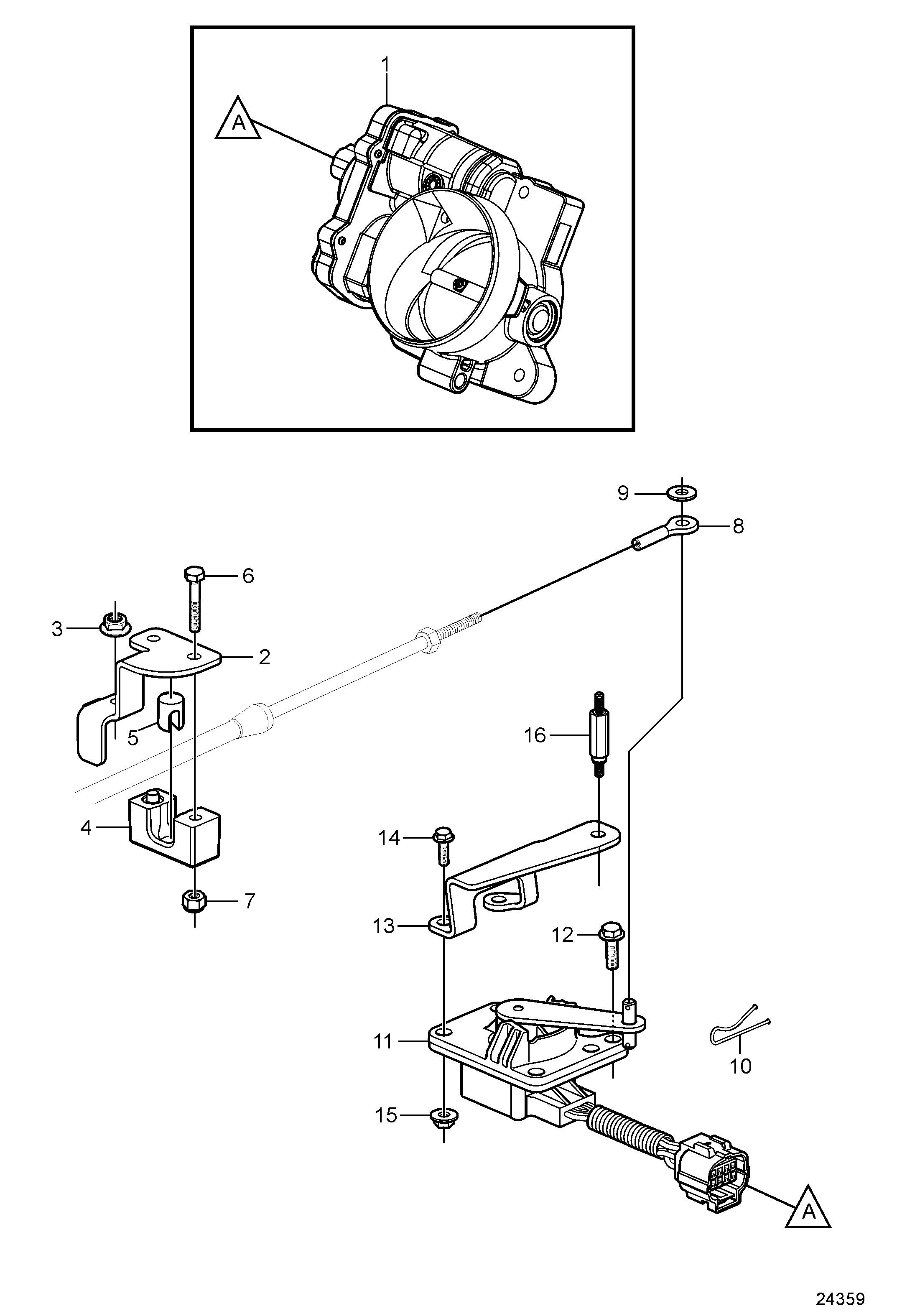 Raccord de câble d'accélérateur