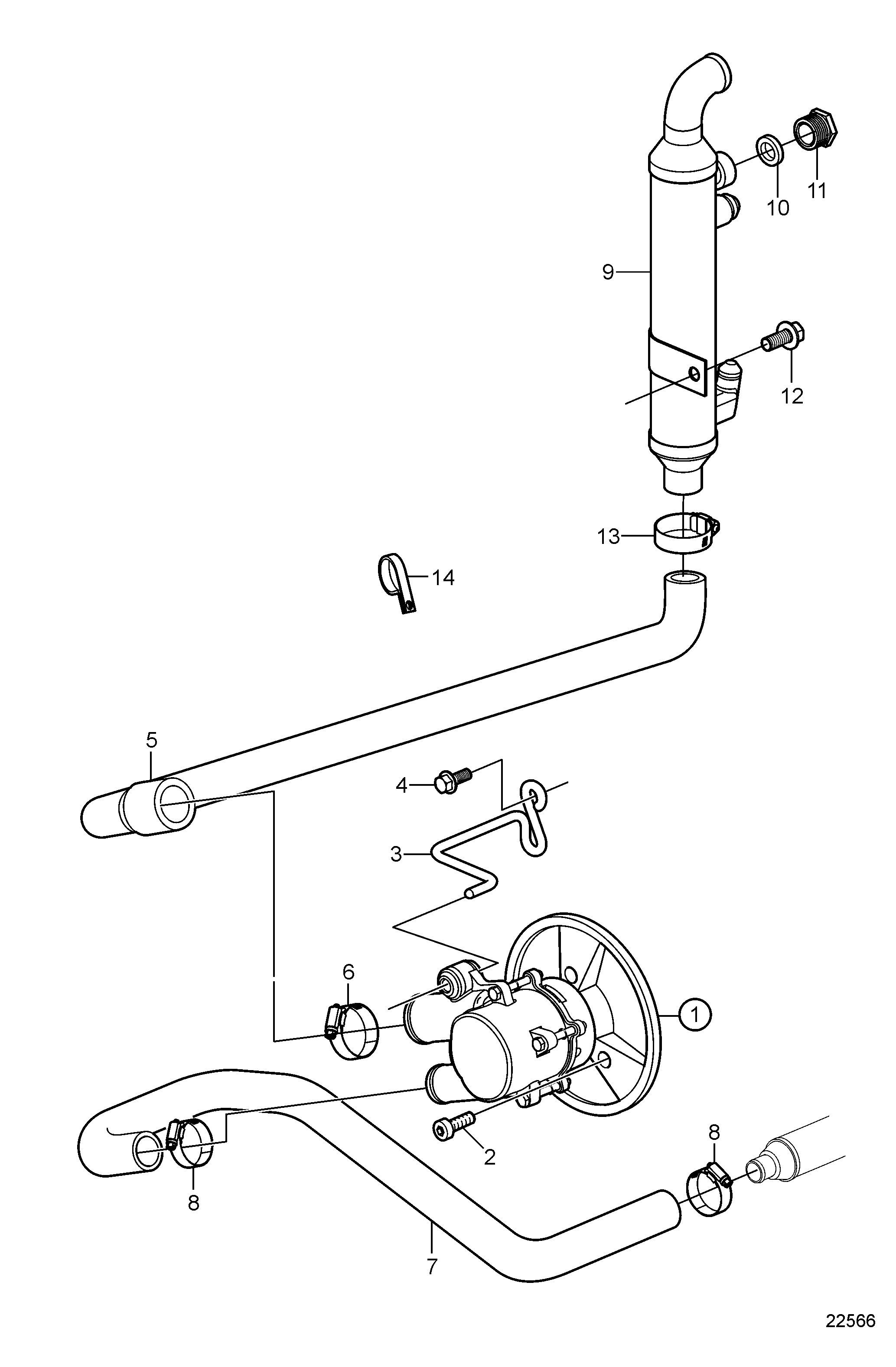 Pompe à eau de mer et flexibles