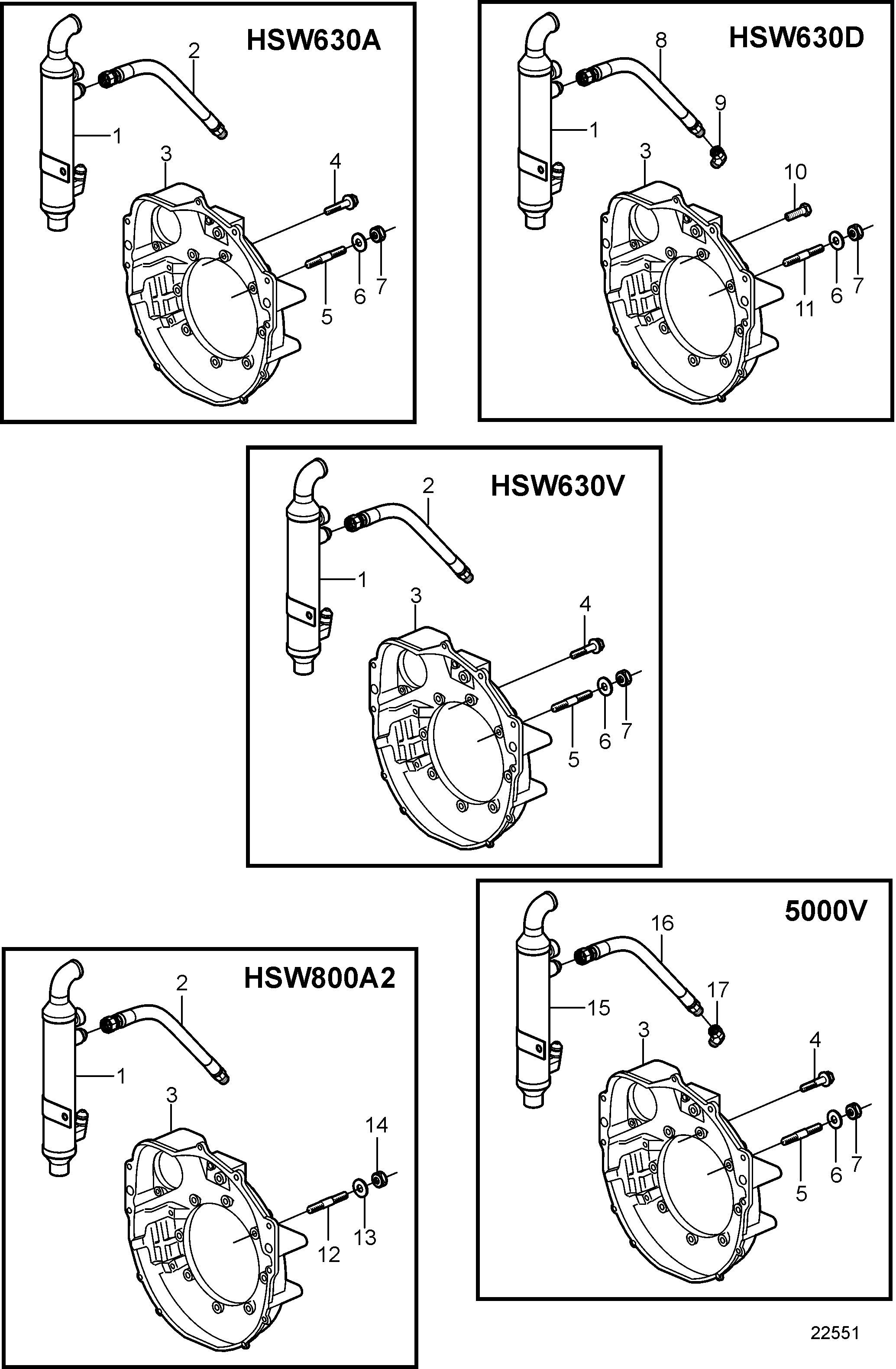 Pièces de raccordements pour transmissions inbord