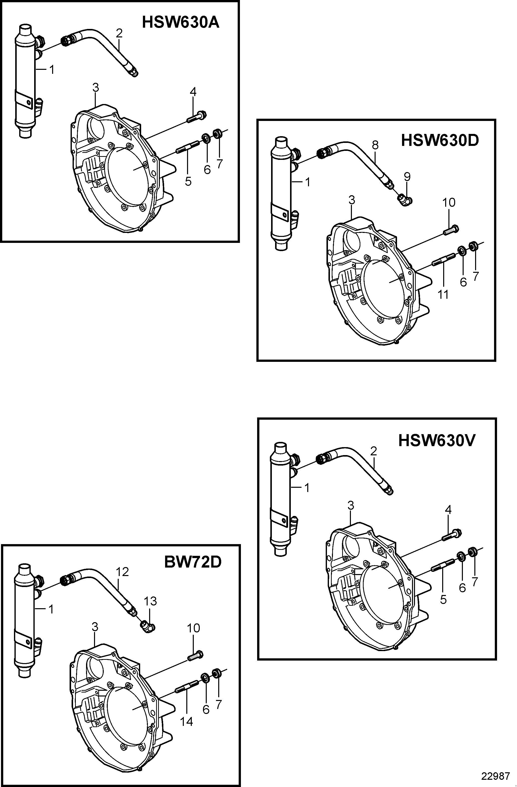 Piezas de conexión para transmisiones interiores.