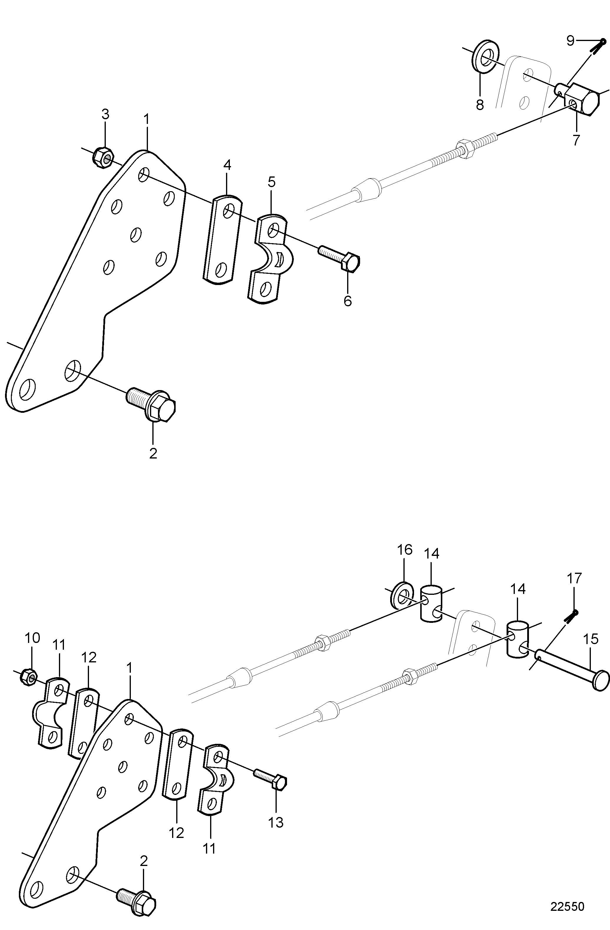 Raccord. câble changement de marche, HSW630A, HSW630D, HSW630V