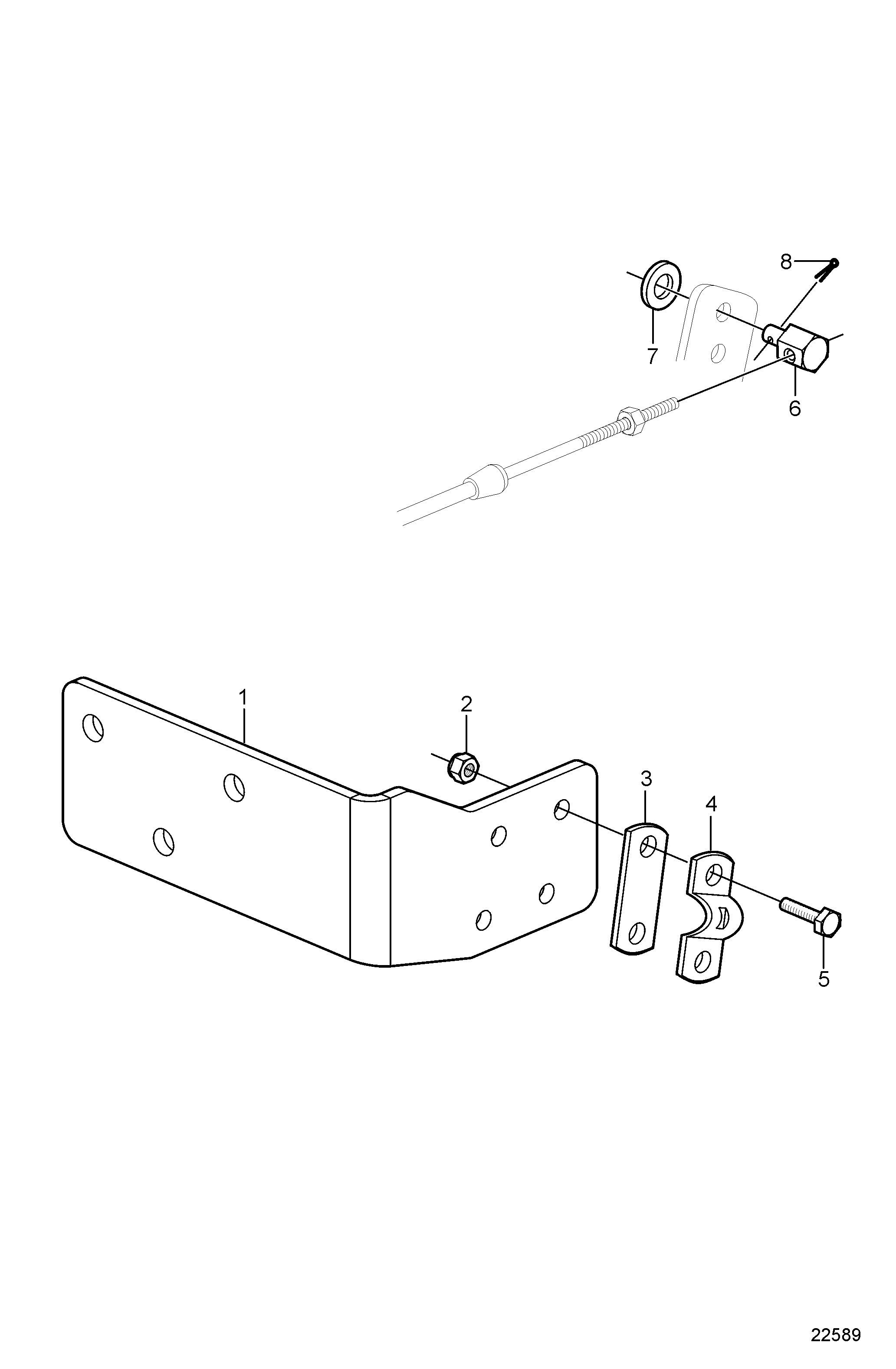 Raccord. câble changement de marche, BW72D