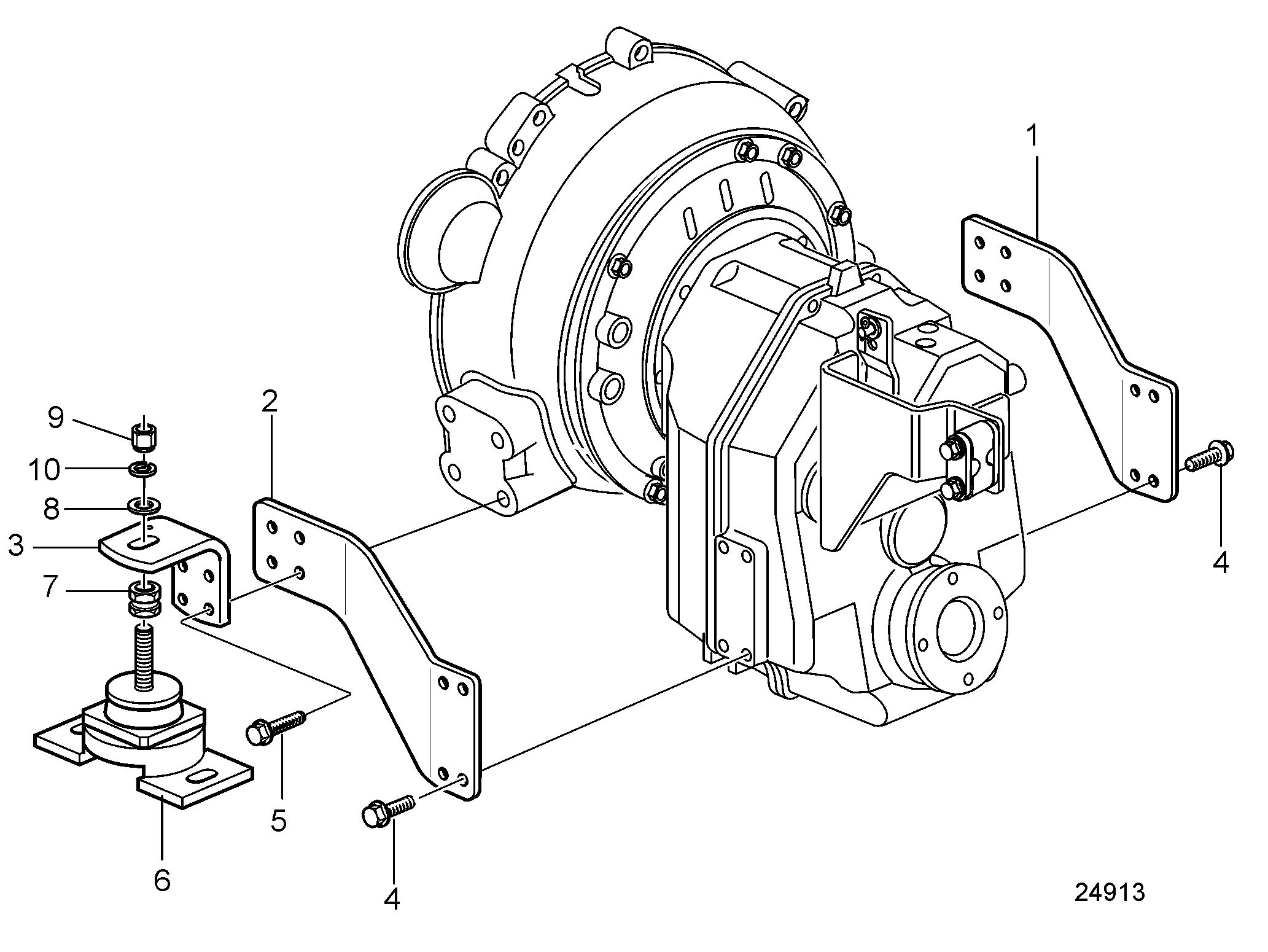 Fixations de moteur pour inverseur HS63VE