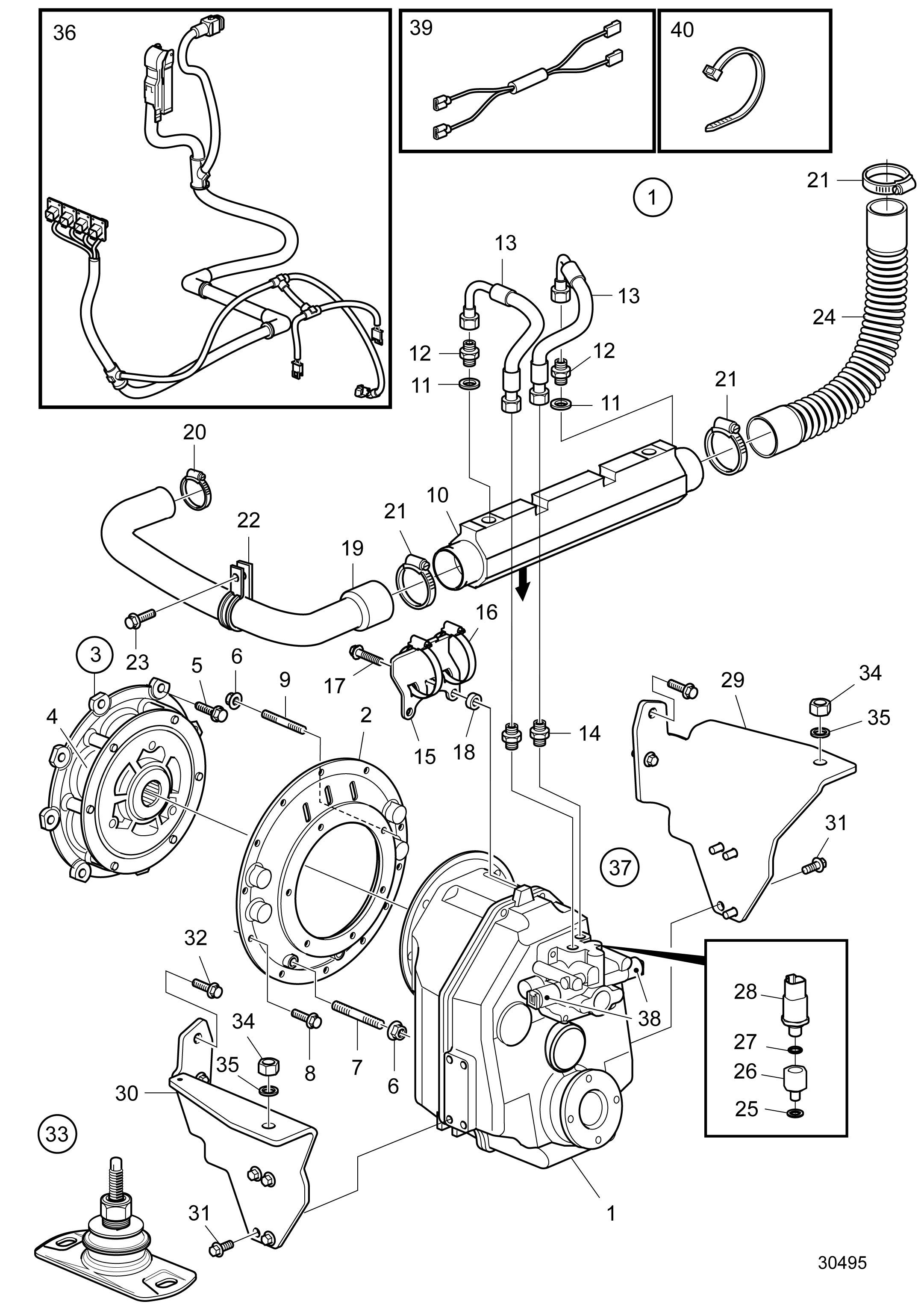 Pièces de raccordement inverseur HS68IV-A, n° série A1094450-