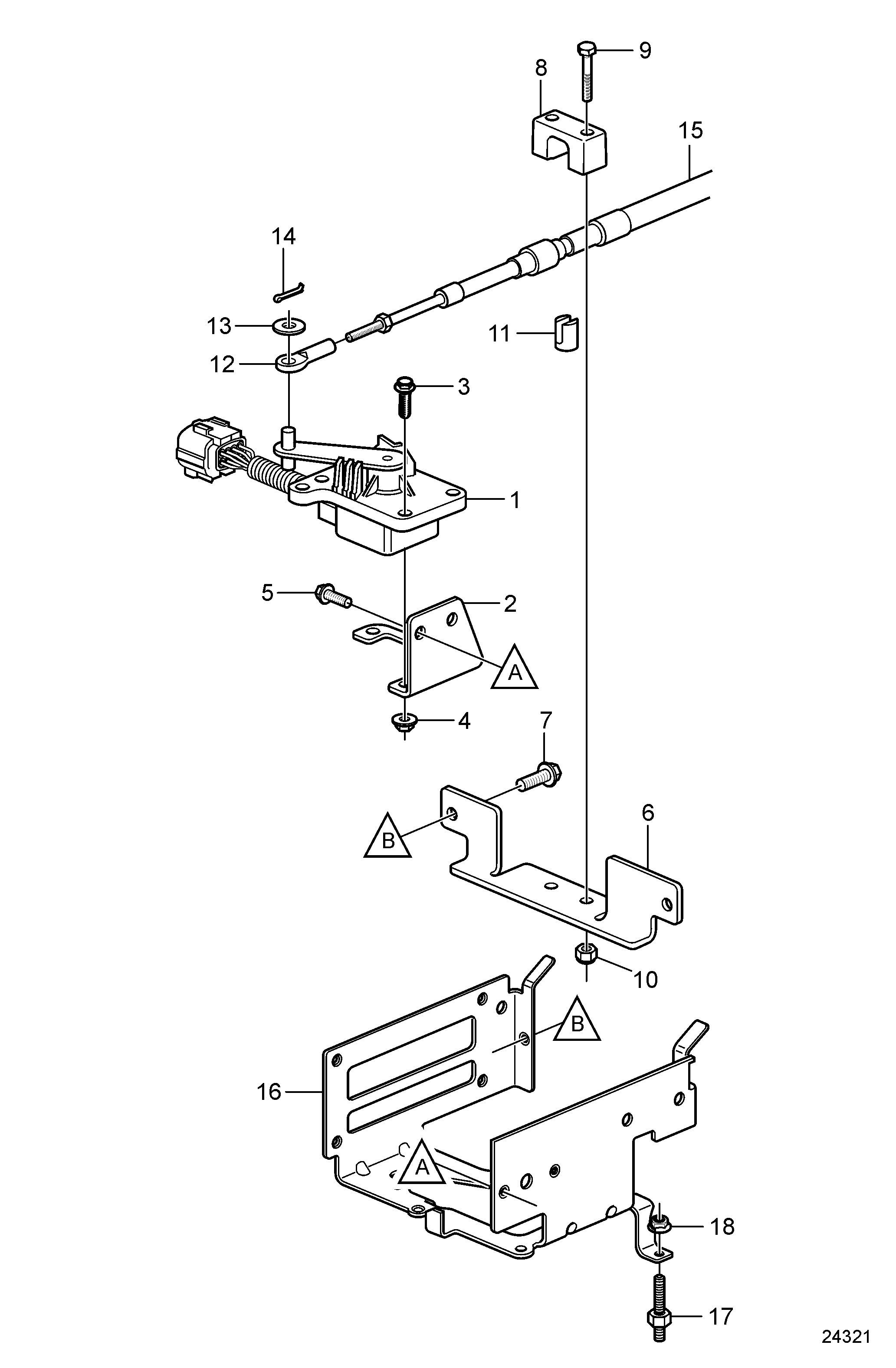 Raccord de câble d'accélérateur
