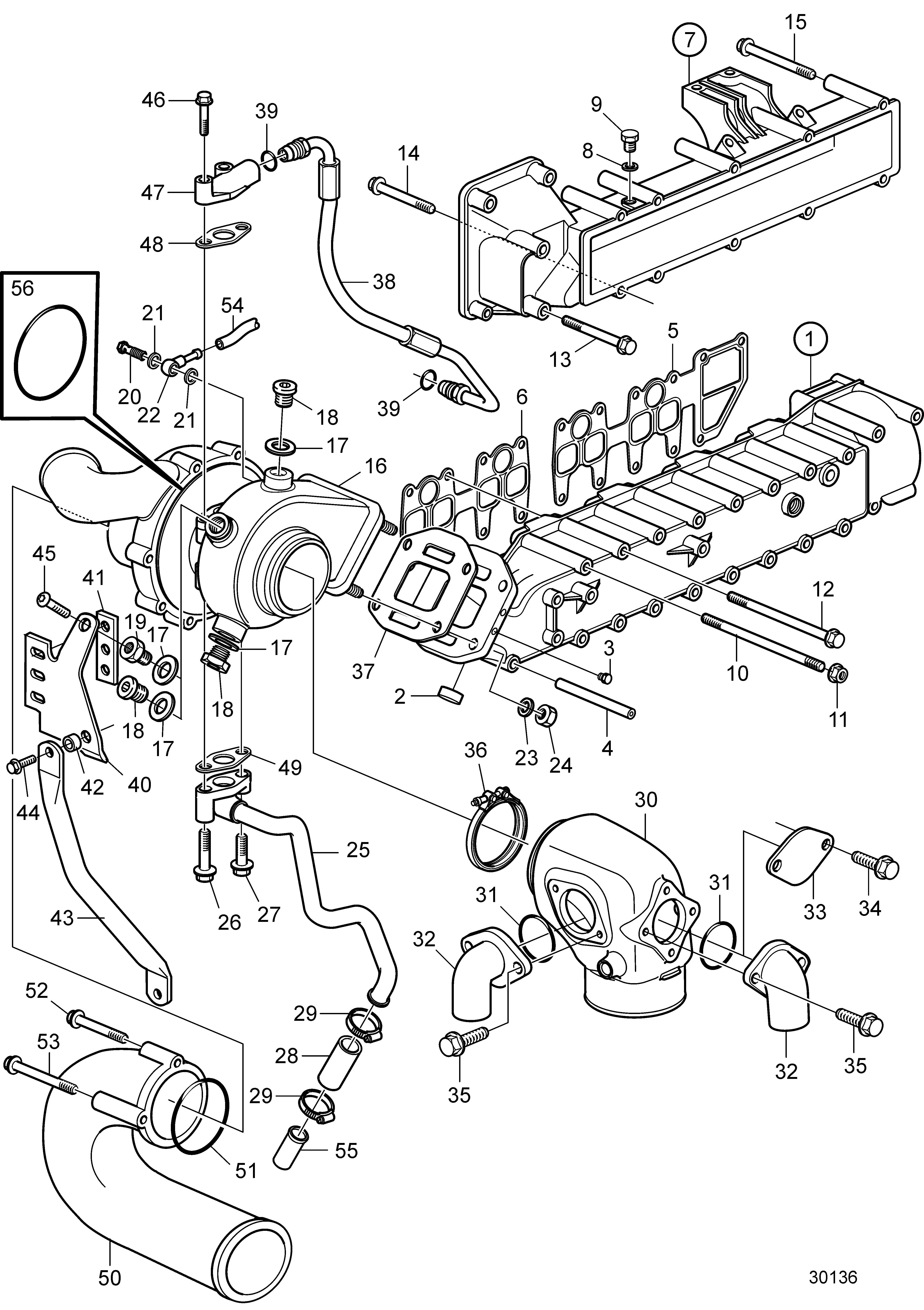 Turbo, aspirazione e collettore di scarico