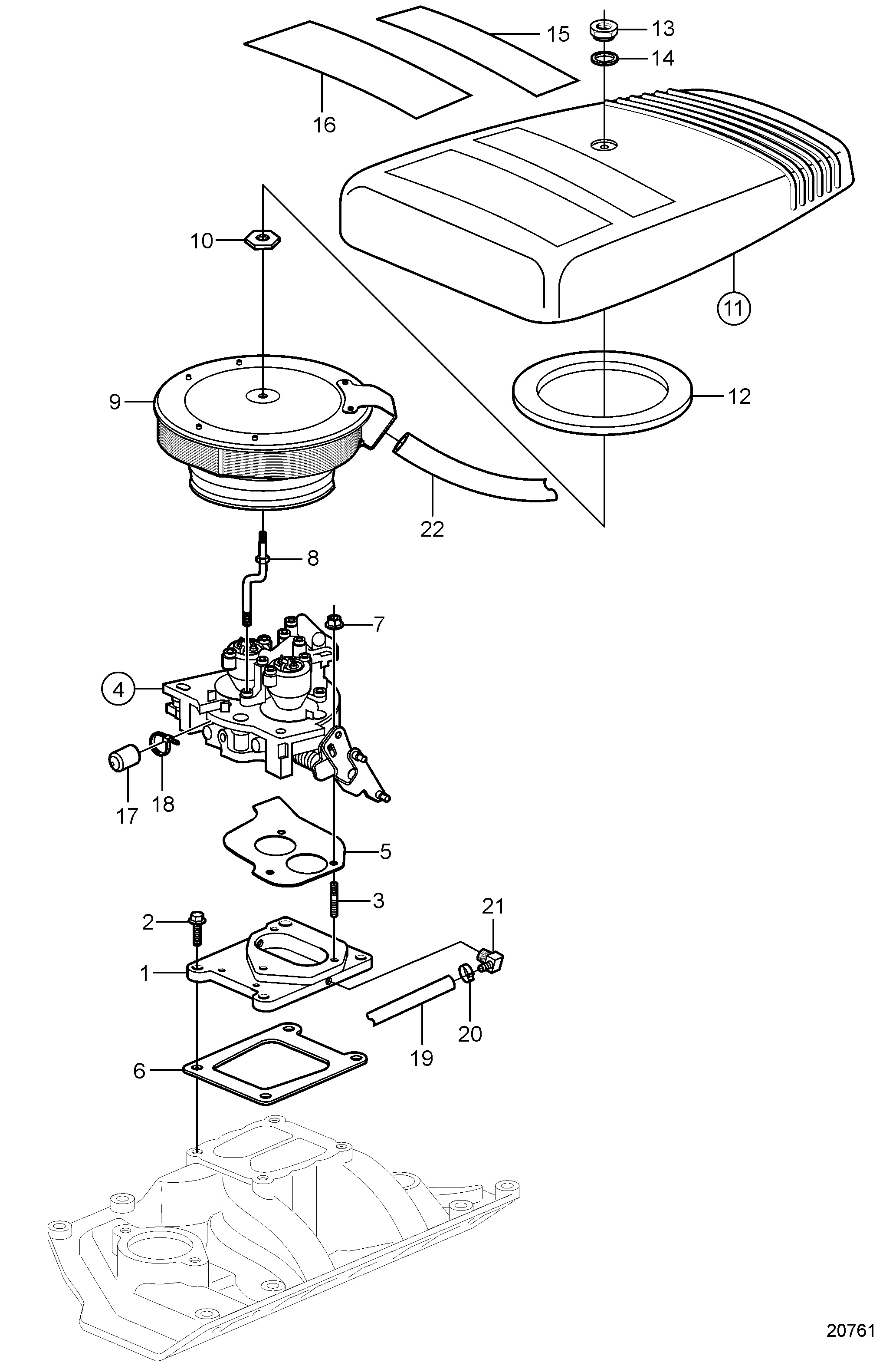 Trampilla de inspección del cuerpo del acelerador y del motor.