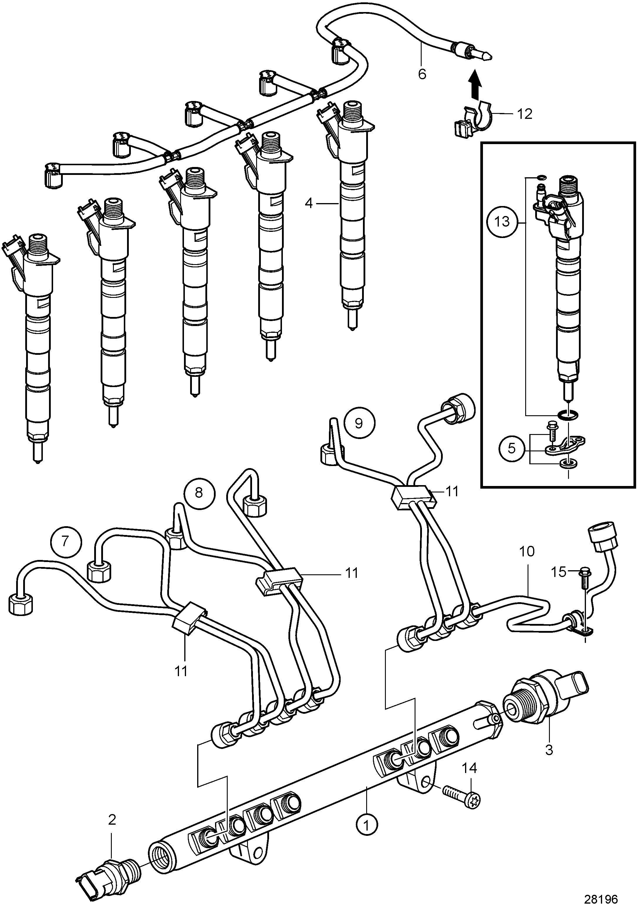 Injecteur de carburant et tuyaux de refoulement
