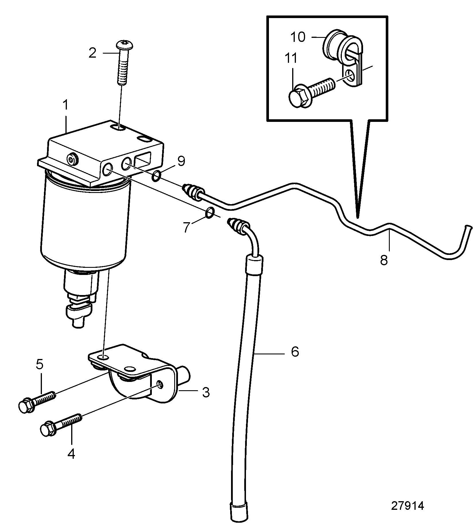 Filtre à carburant, Pièces de raccordement