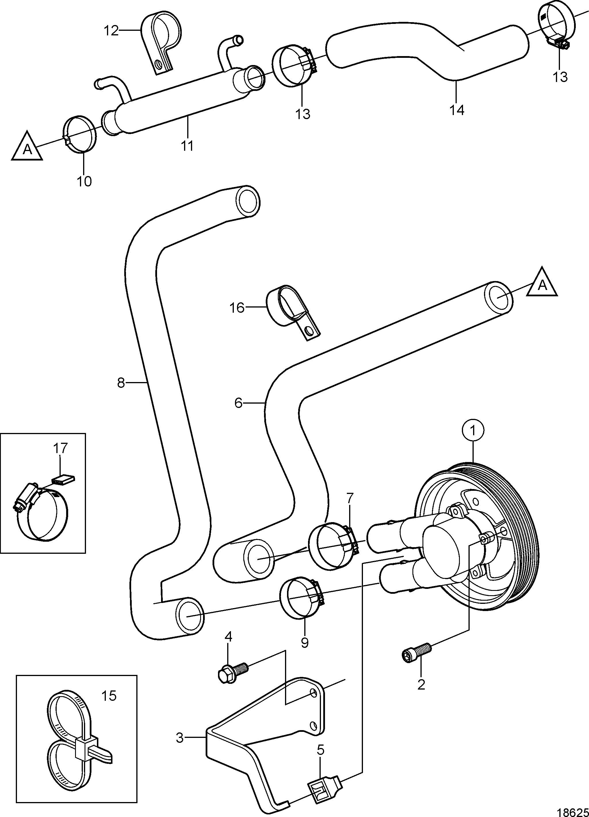 Pompe à eau de mer et flexibles