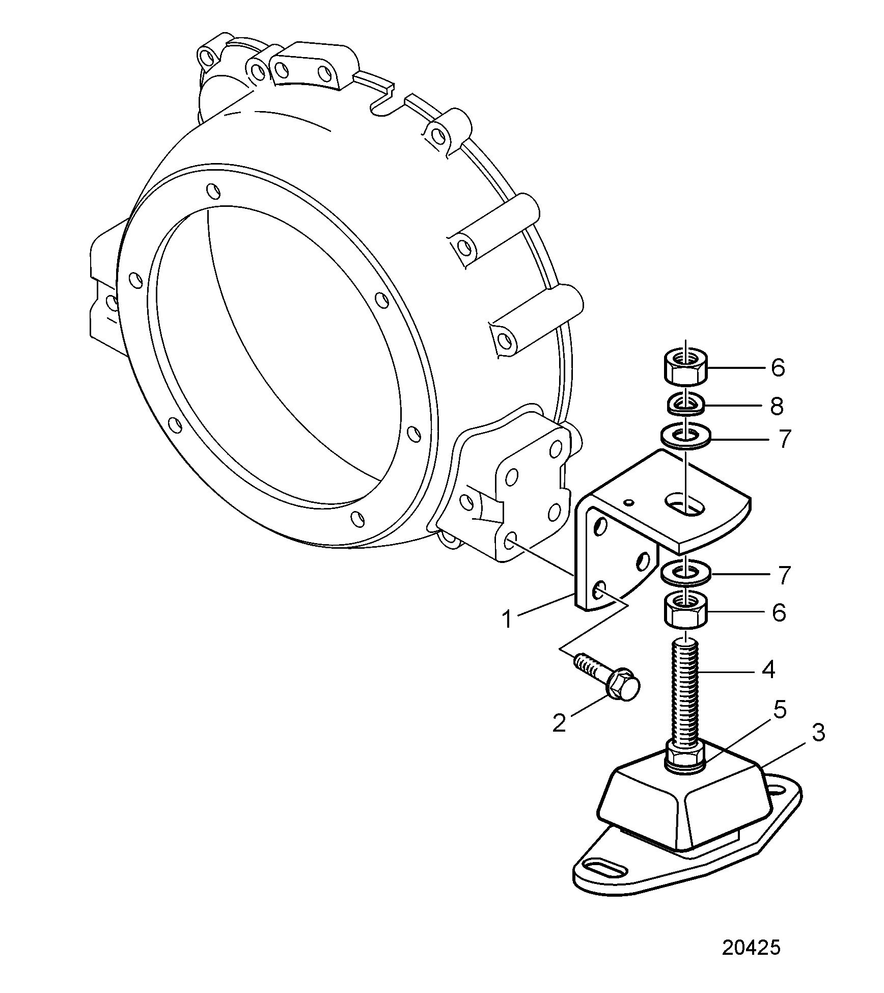 Fixations de moteur pour inverseurs HS25A-A et HS45A-A