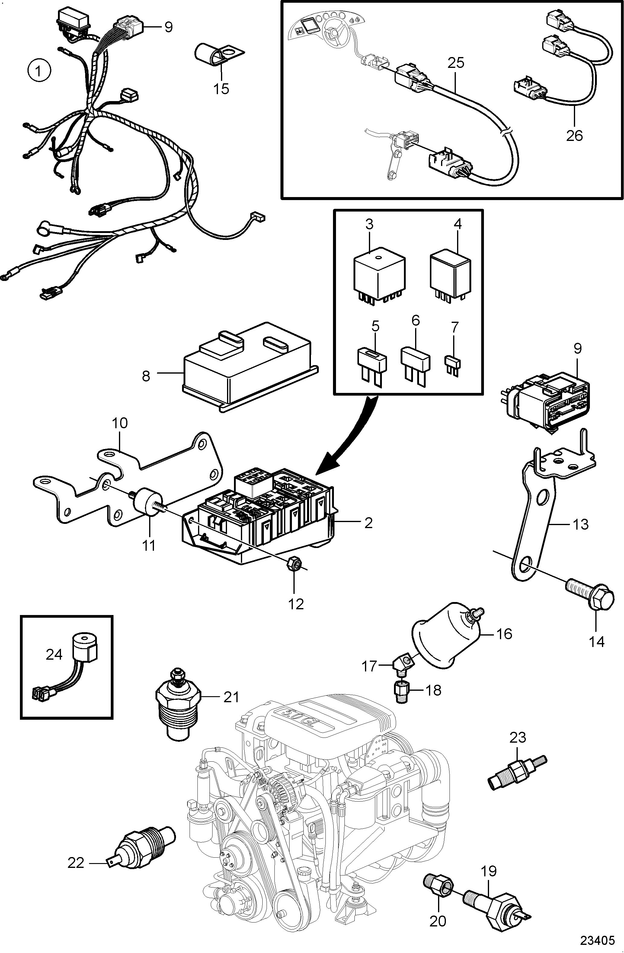 Arnés de cableado del motor y del sensor