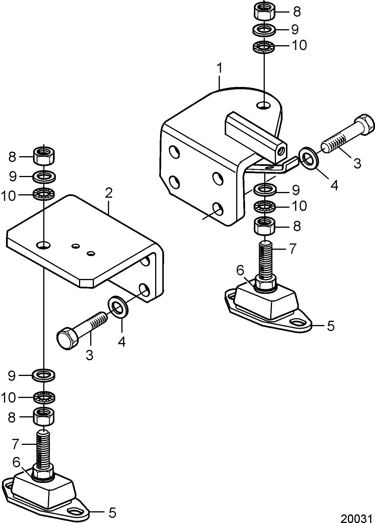 Suspension moteur pour inverseur