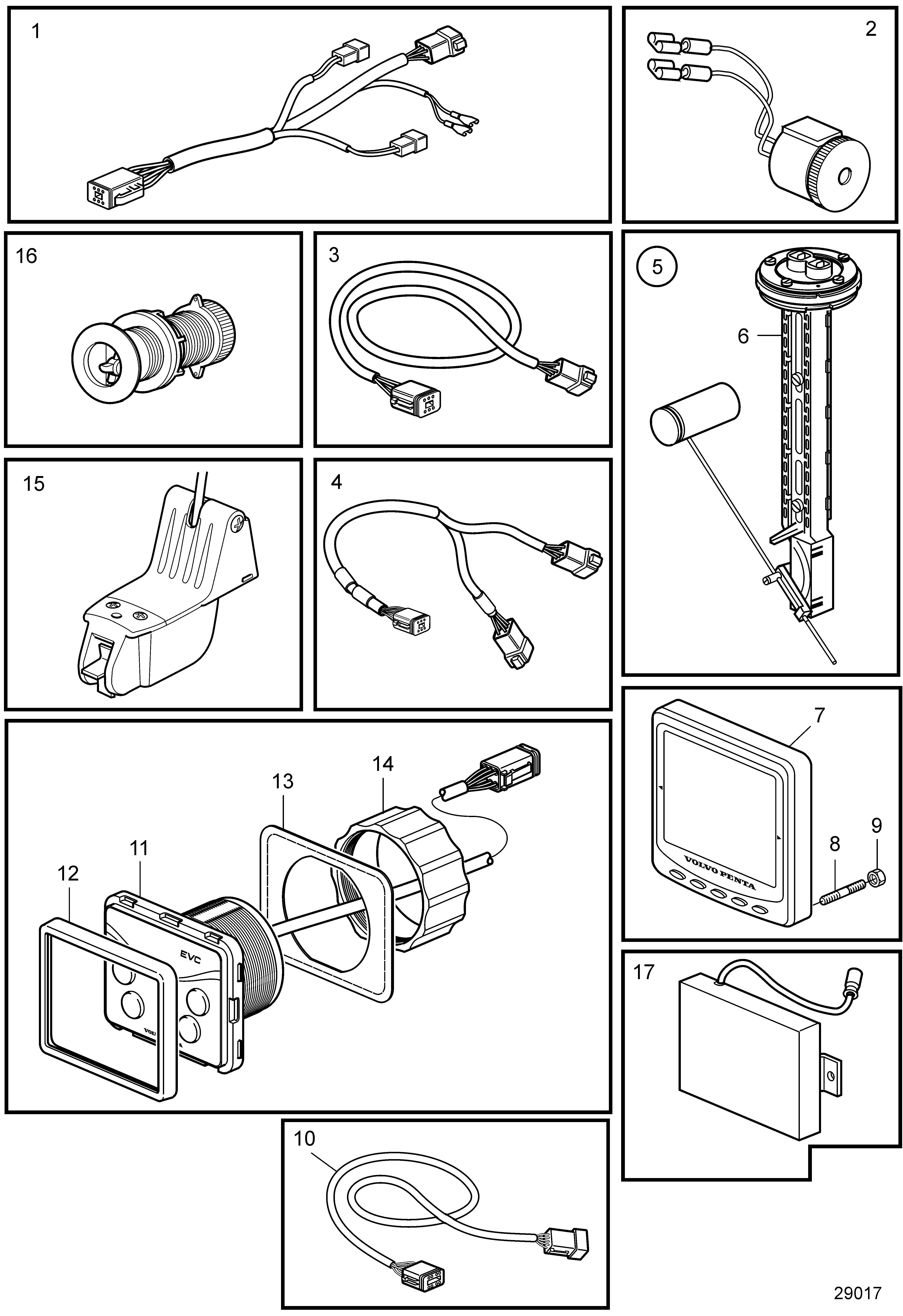 Unidad de control EVC y cables D1-D2