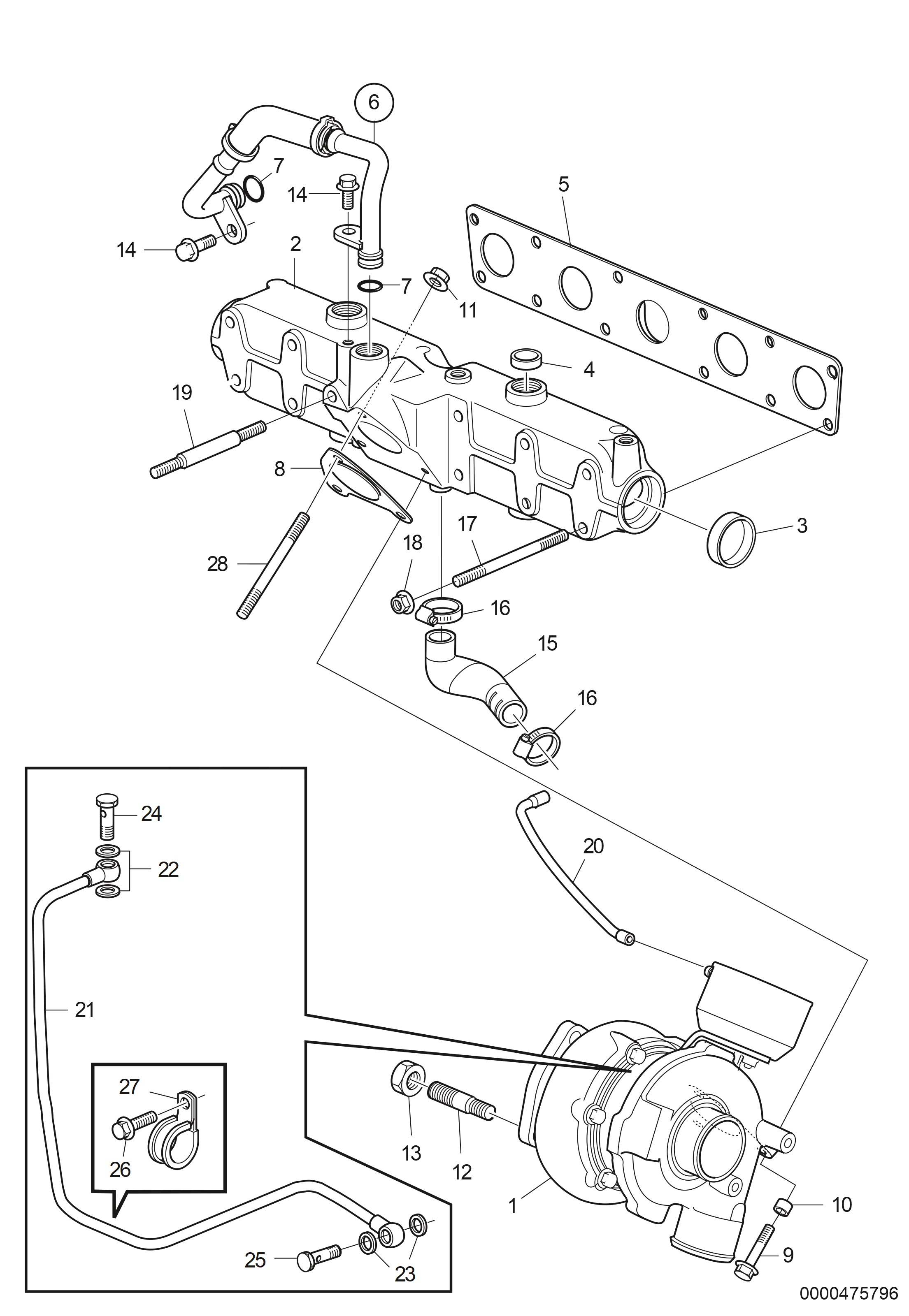 Colector de escape y turbocompresor