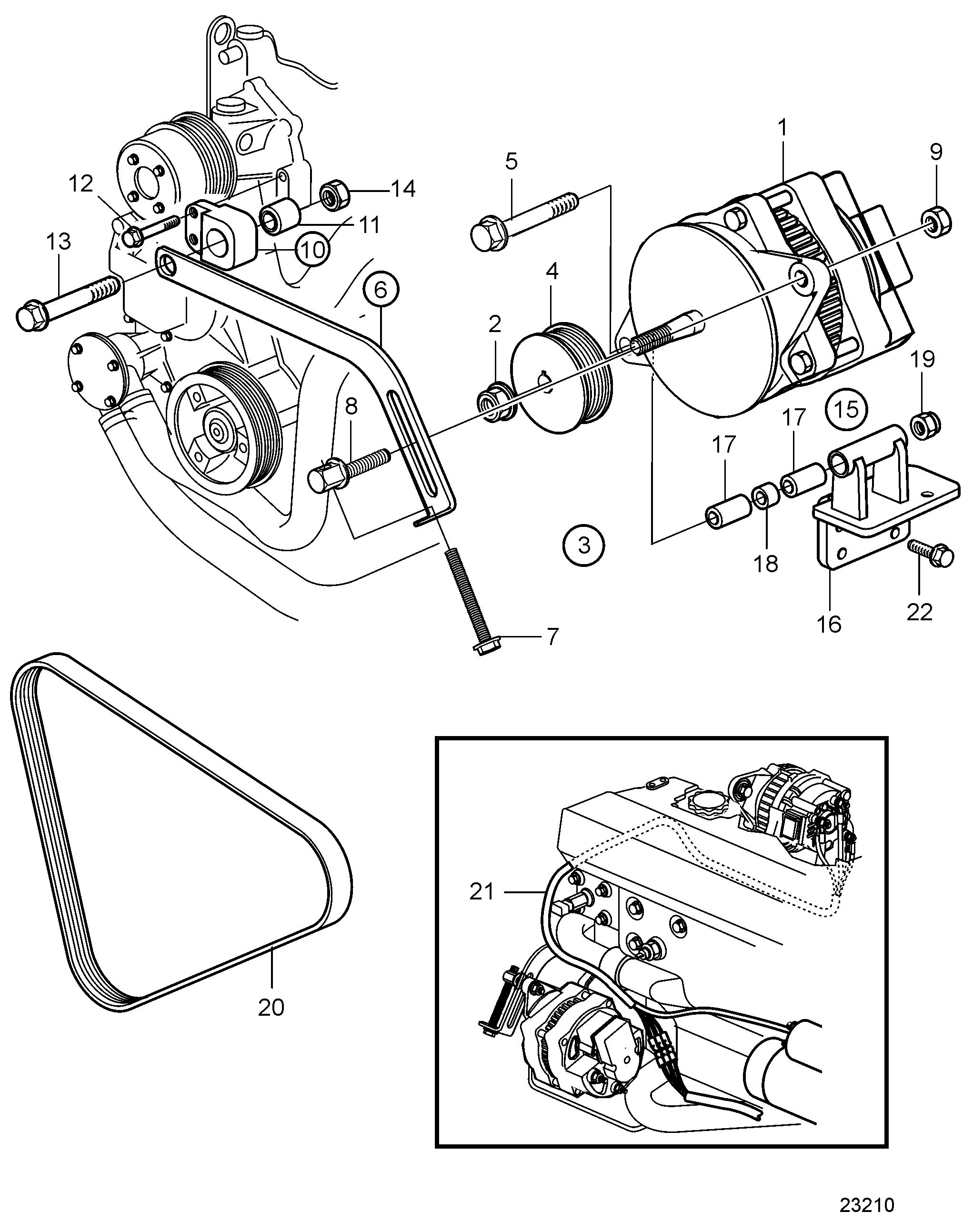 Kit de montaje del alternador mastervolt