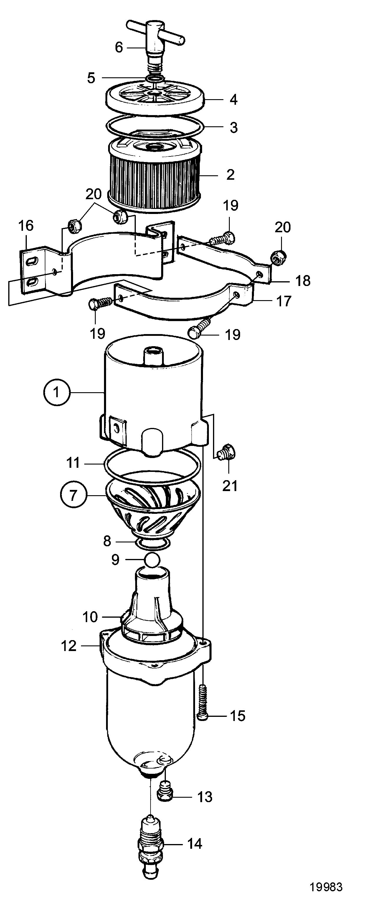 Filtro del carburante e separatore d'acqua
