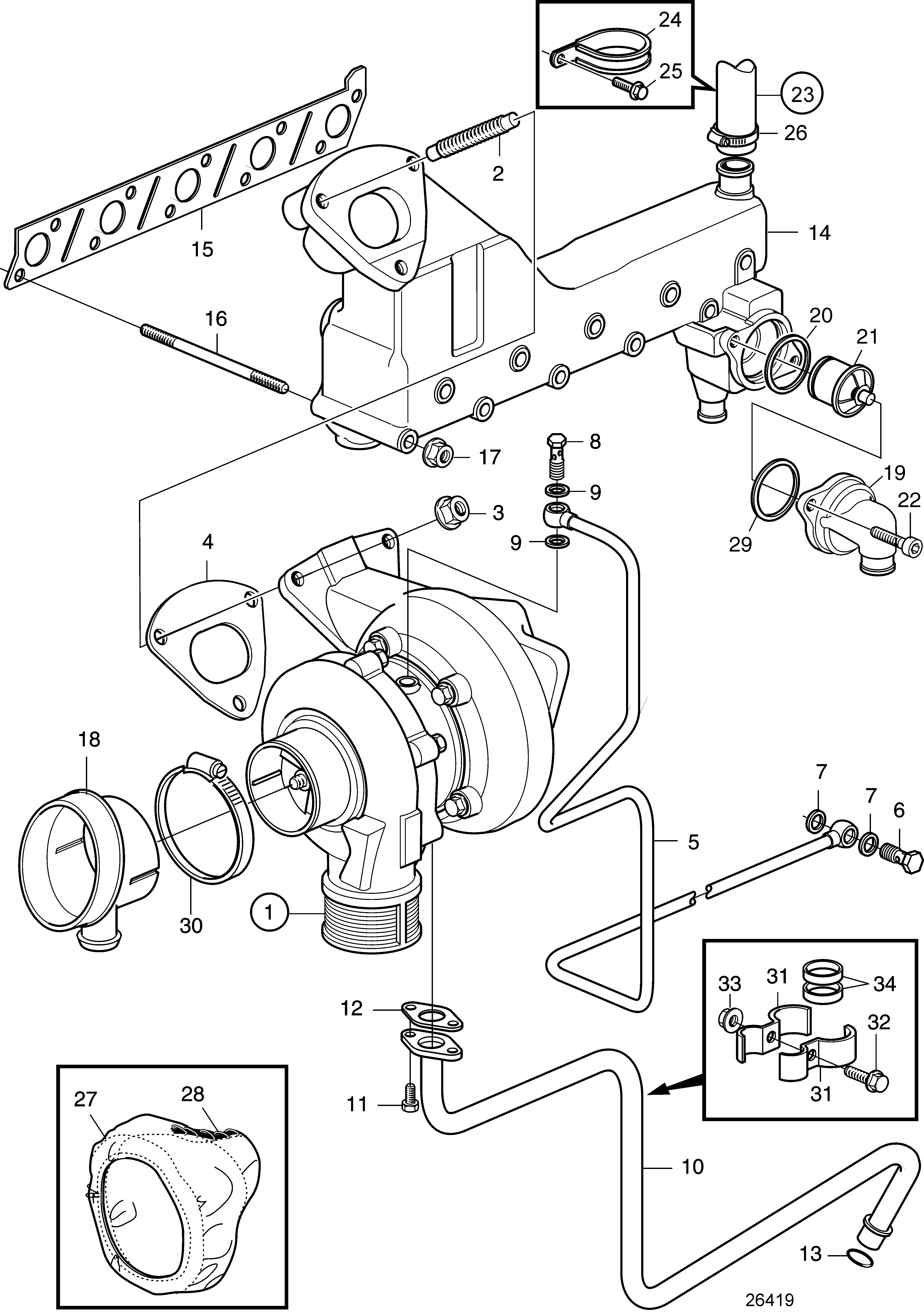 Collecteur d’échappement et turbocompresseur
