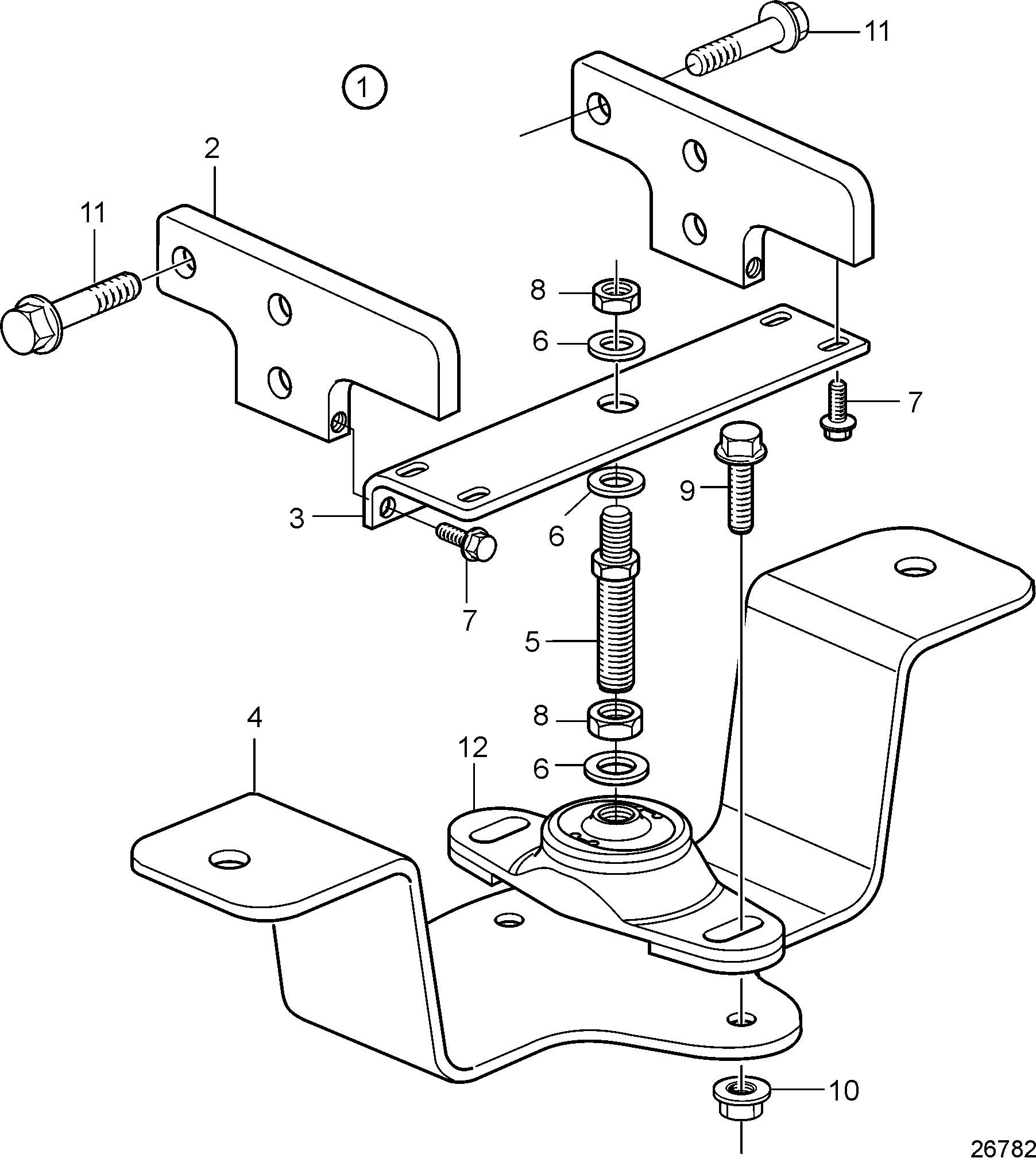 Silent-bloc moteur trois points