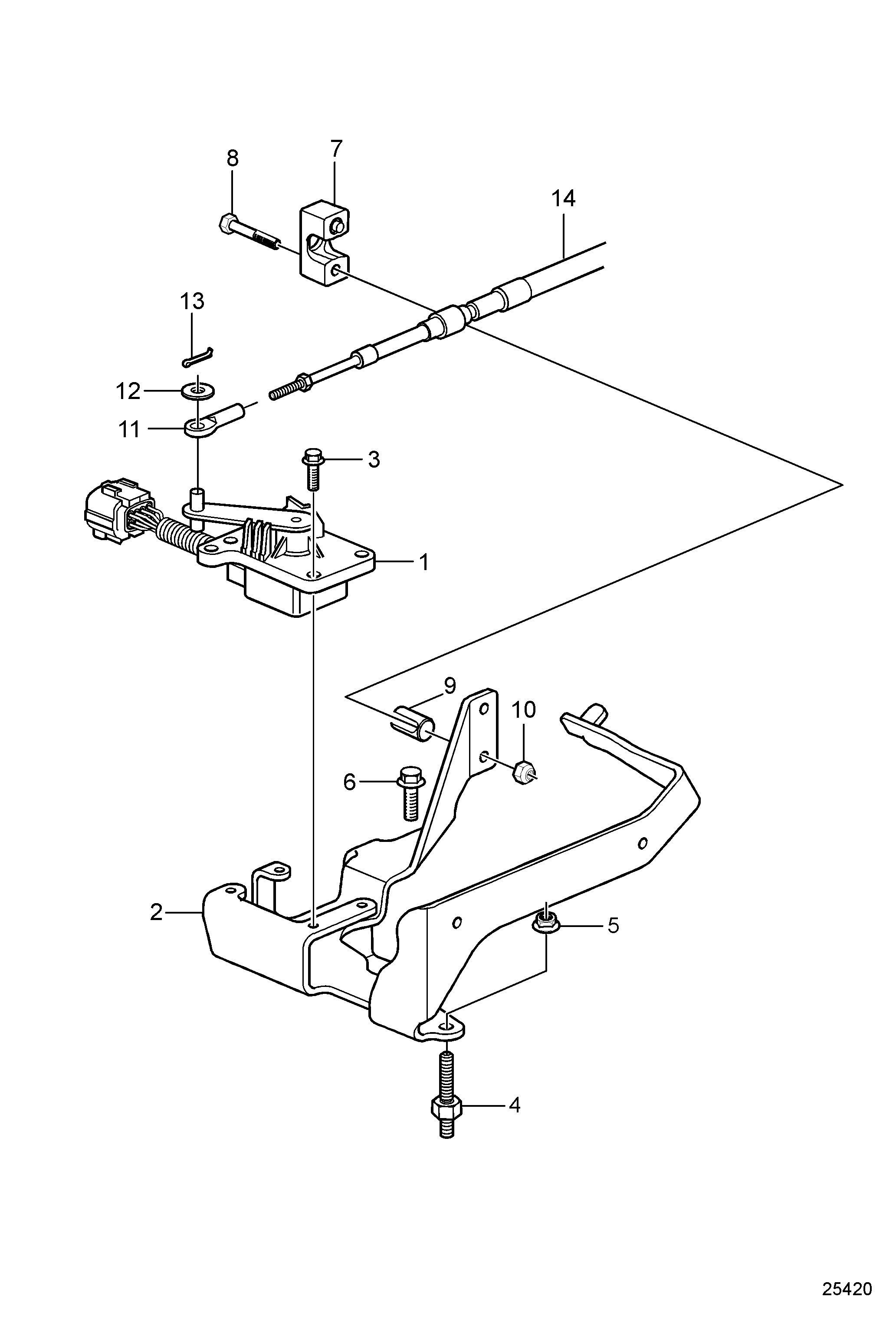 Raccord de câble d'accélérateur