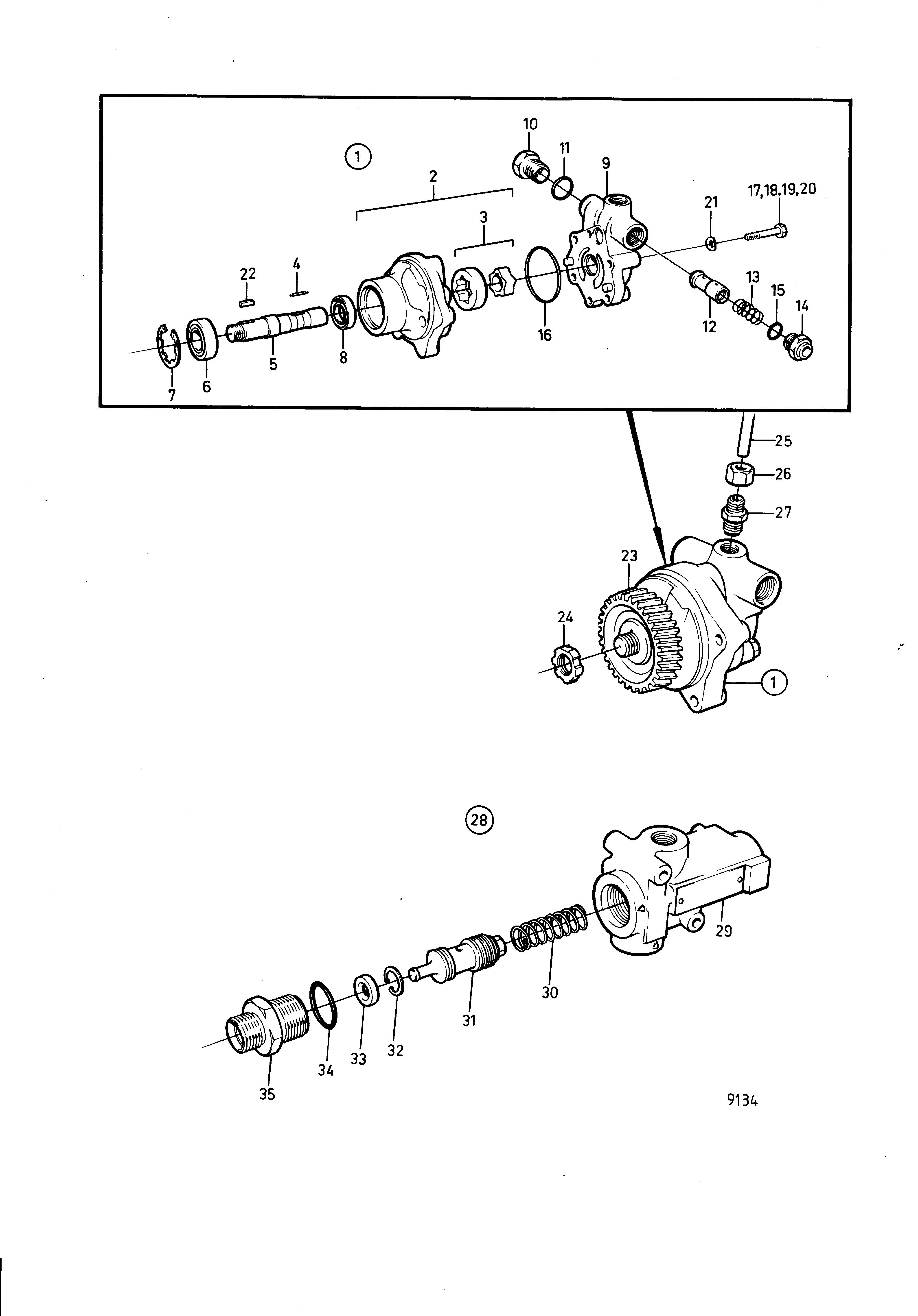 Pompe hydraulique et vanne de commande avec composants d’installation