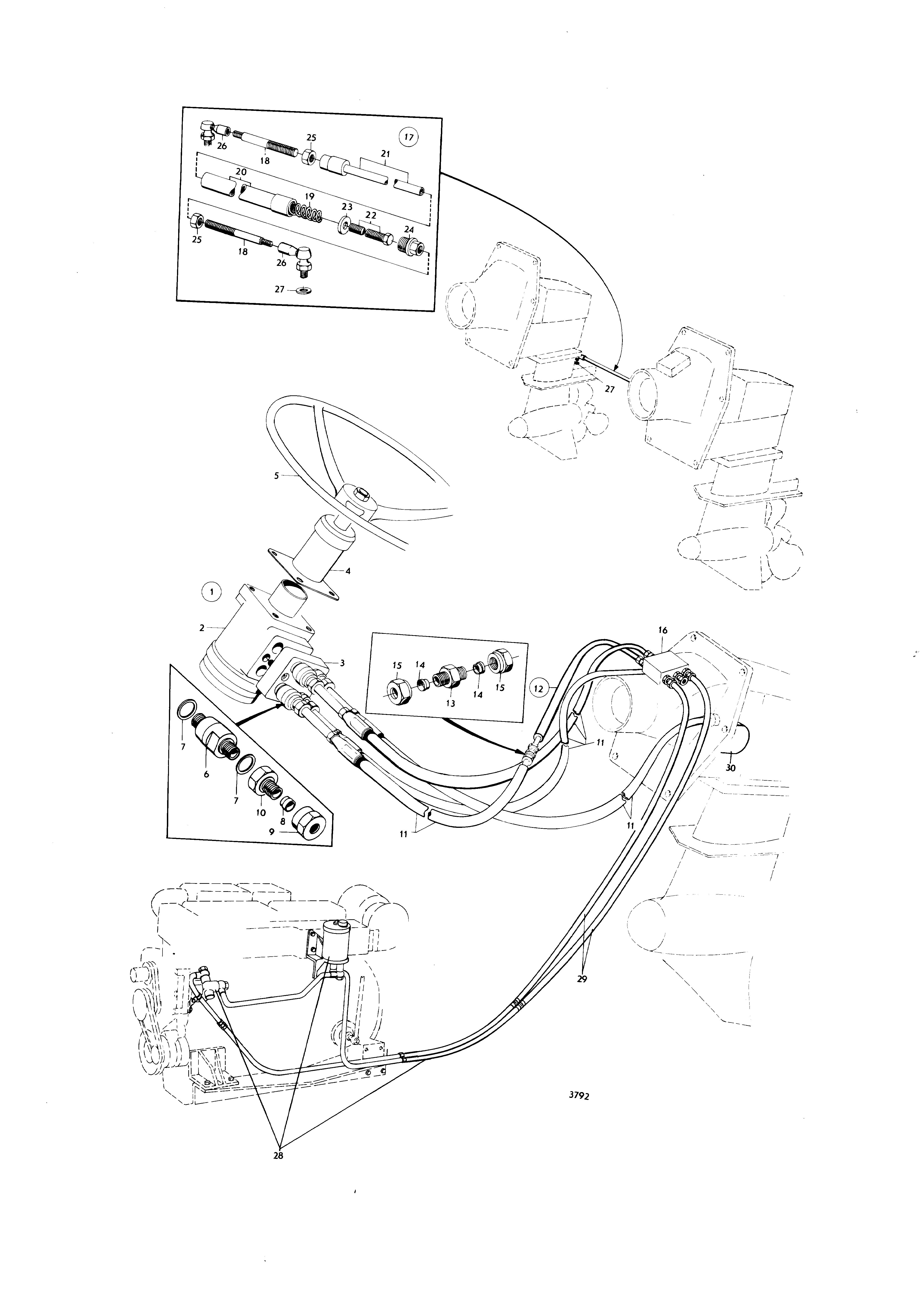 Mécanisme de direction hydraulique avec composants de connexion