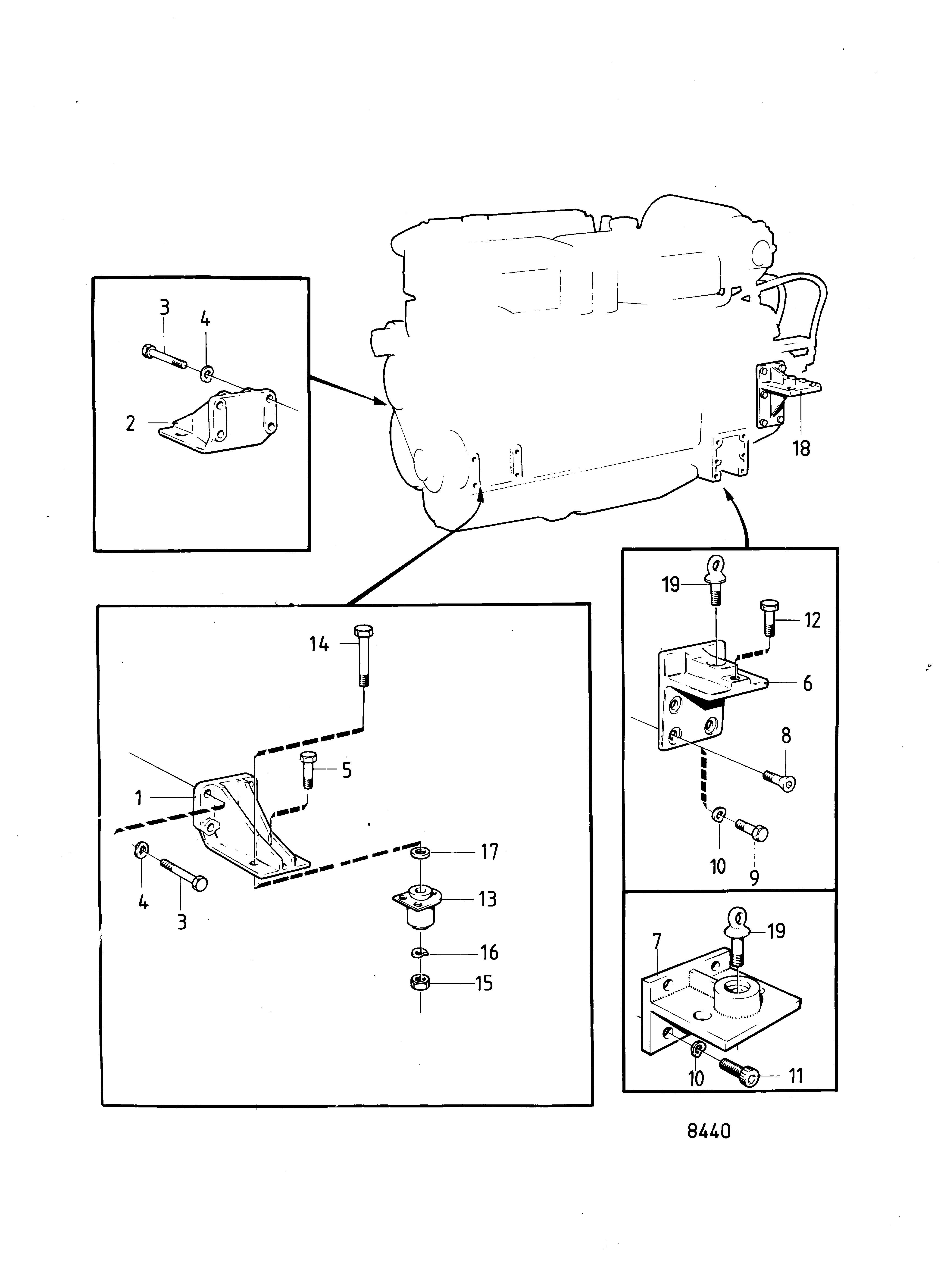 Suspension du moteur Exclusive Spéc 867104, 867223