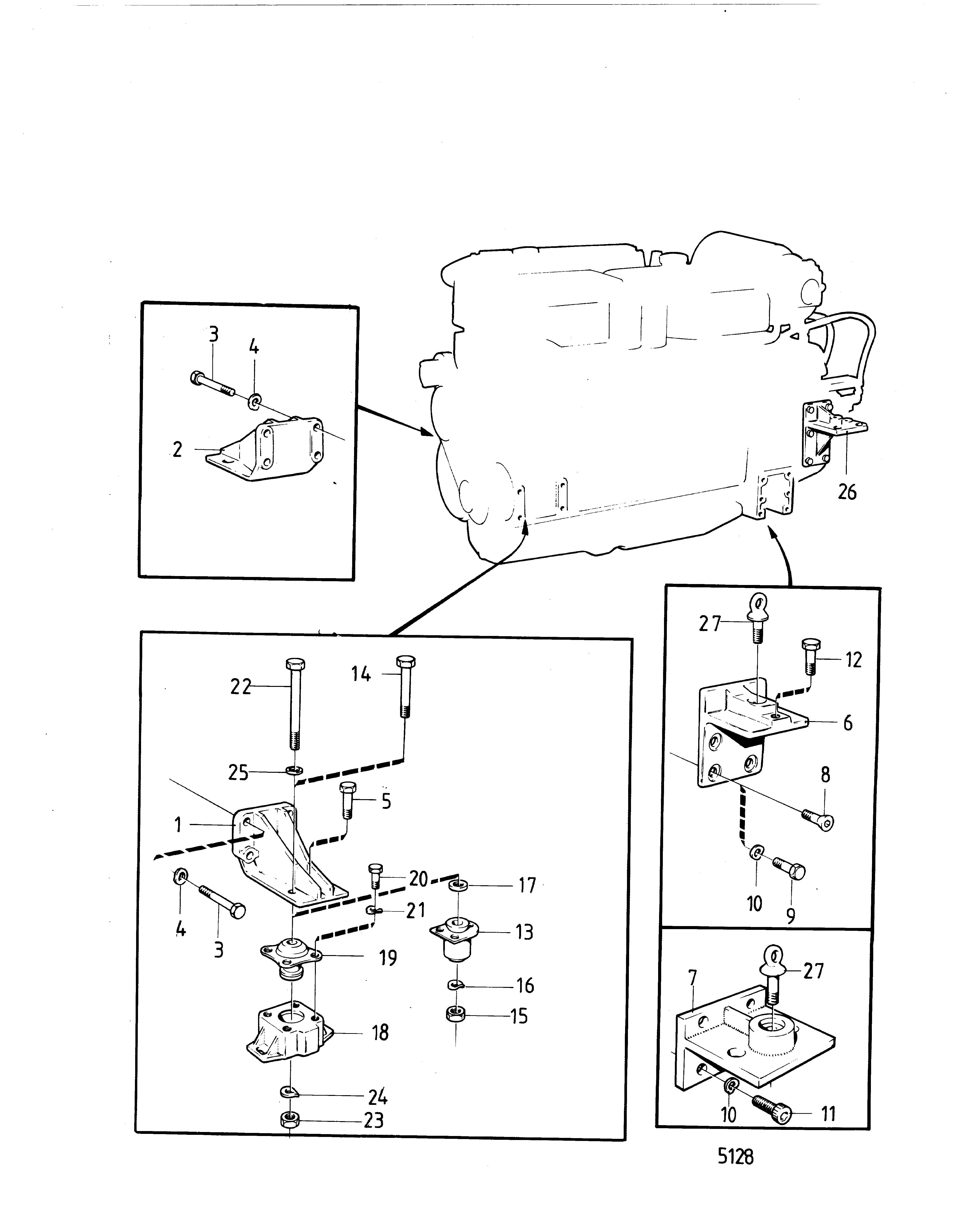 Suspension du moteur Exclusive Spéc 867104, 867223