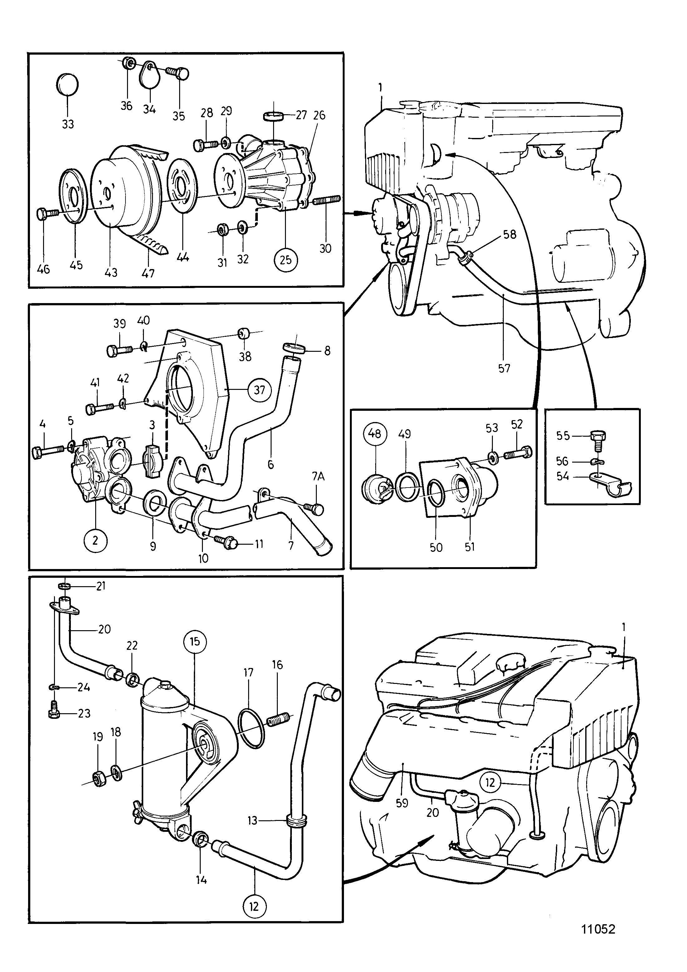 Sistema de refrigeración, colector de admisión y escape.