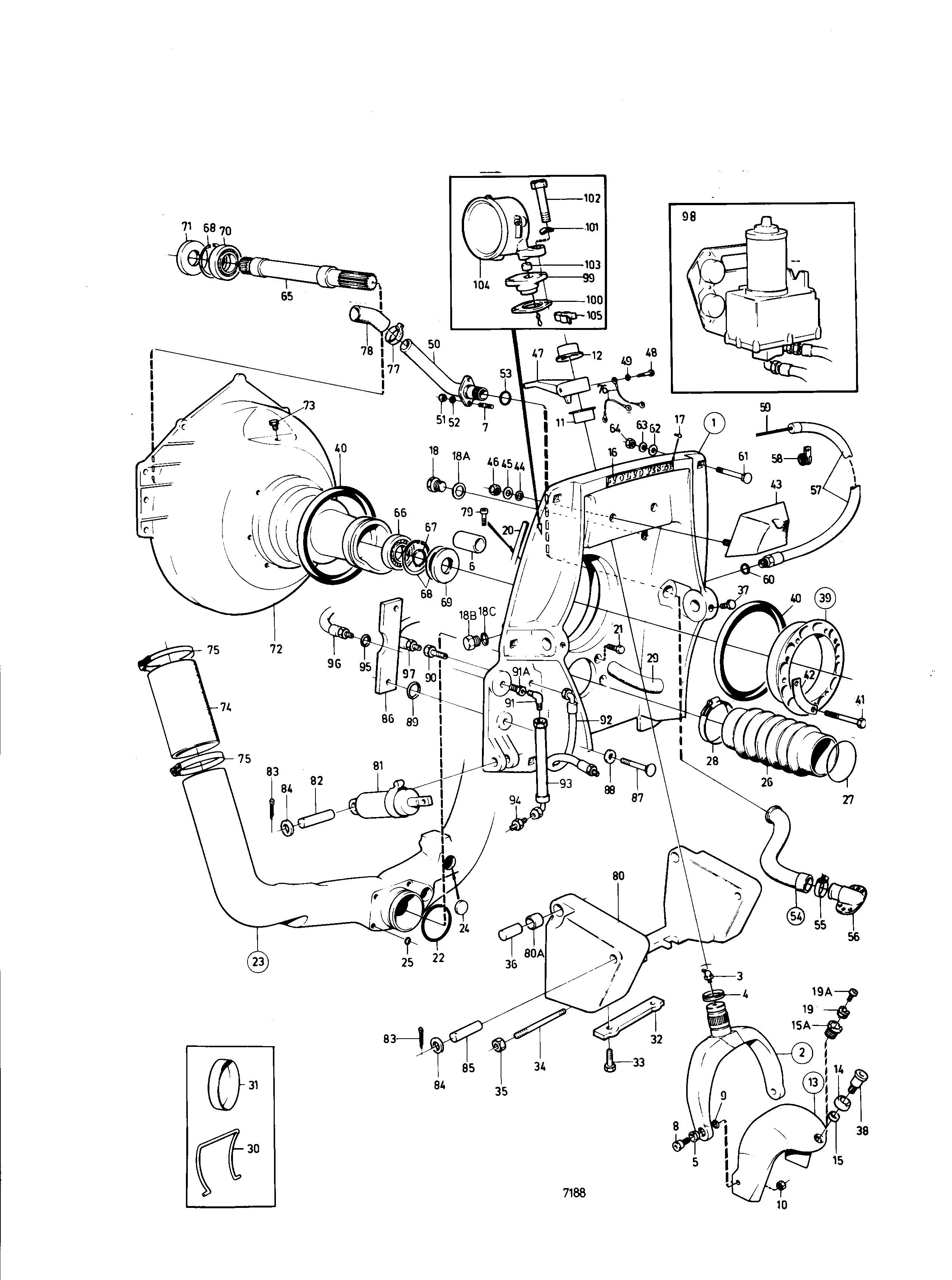 Pièces de raccordement, unité de transmission AQ 280 Power trim