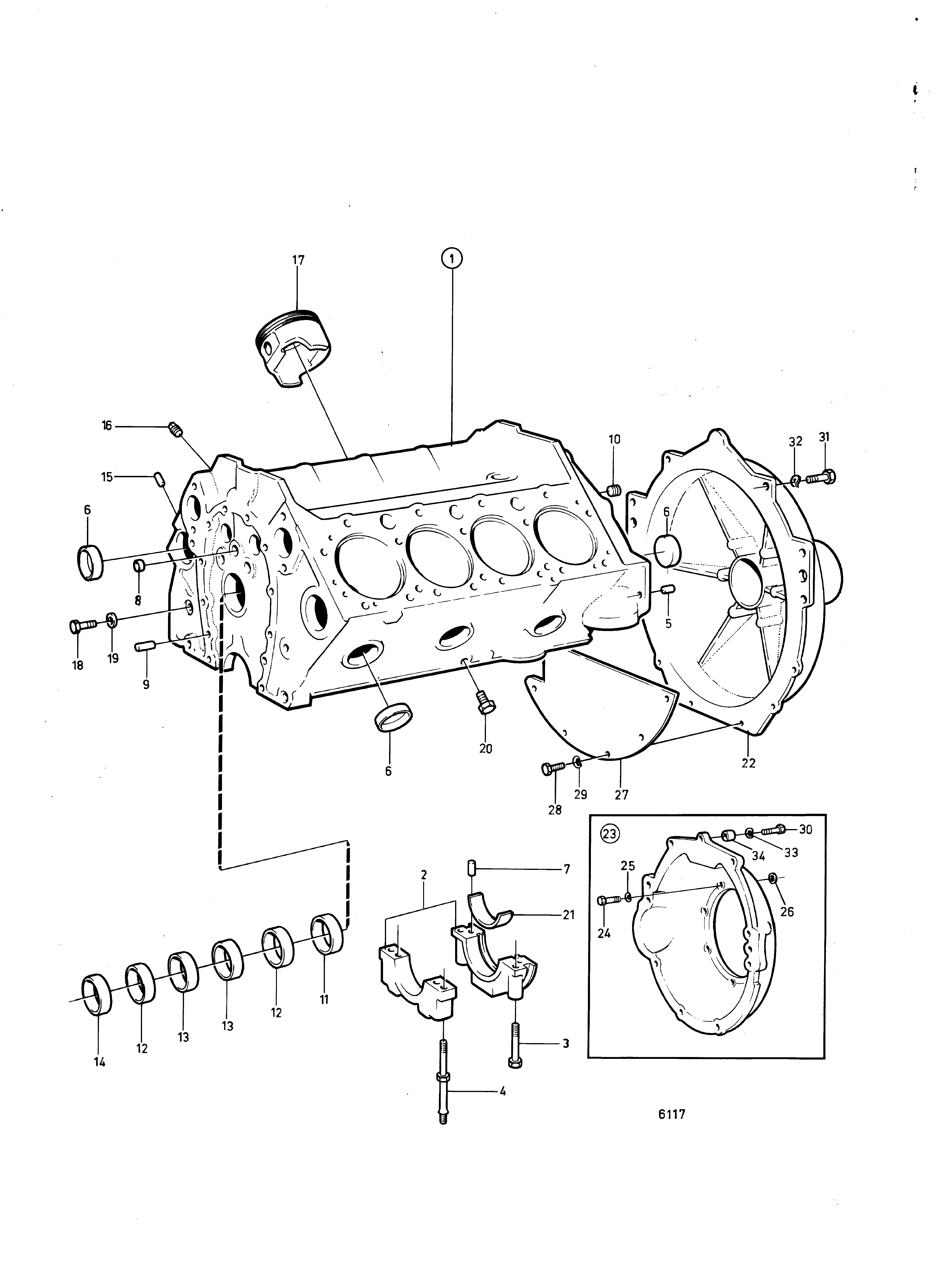 Bloc-cylindres et capot de volant moteur